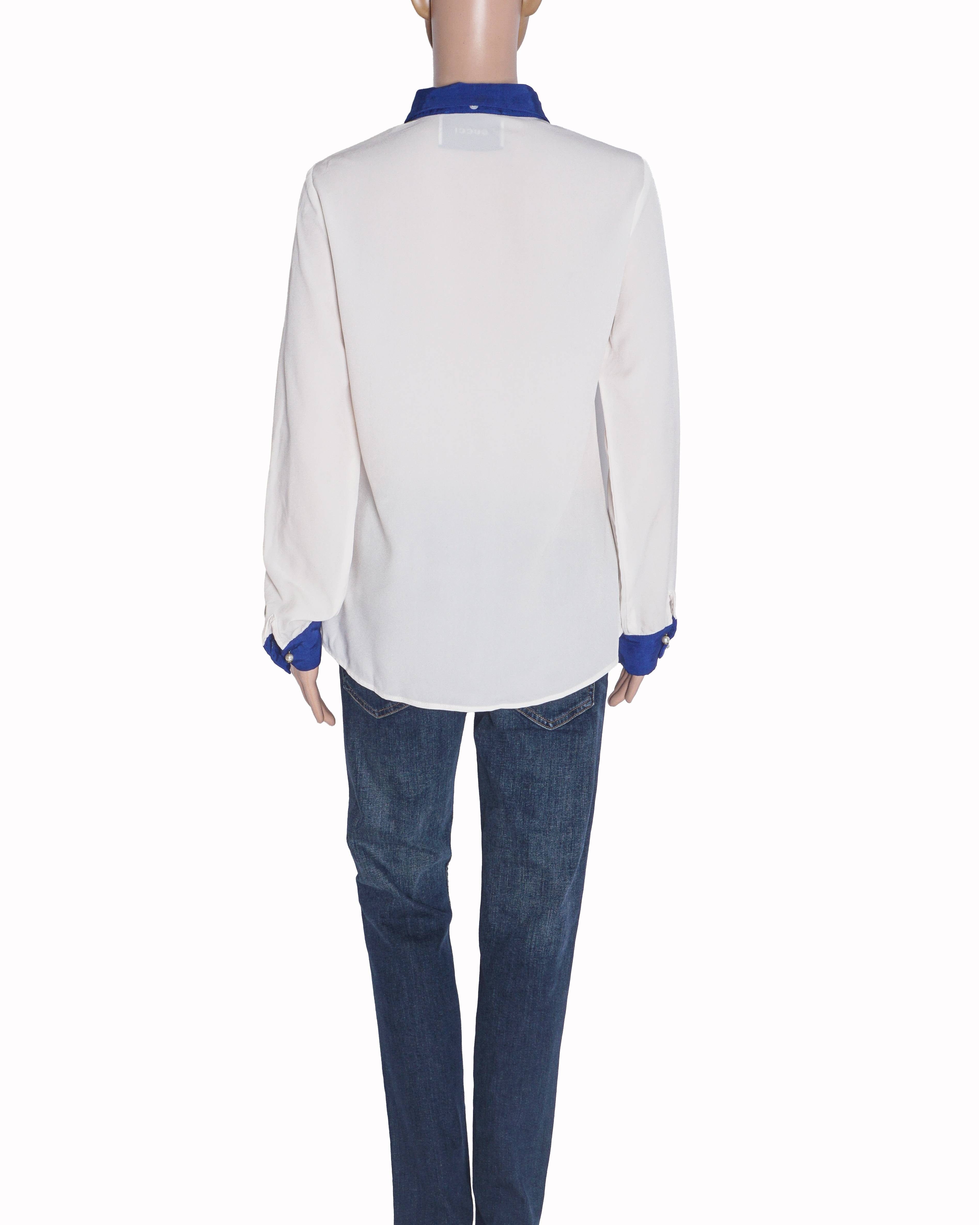Gucci Cream Bee Embroidered Shirt