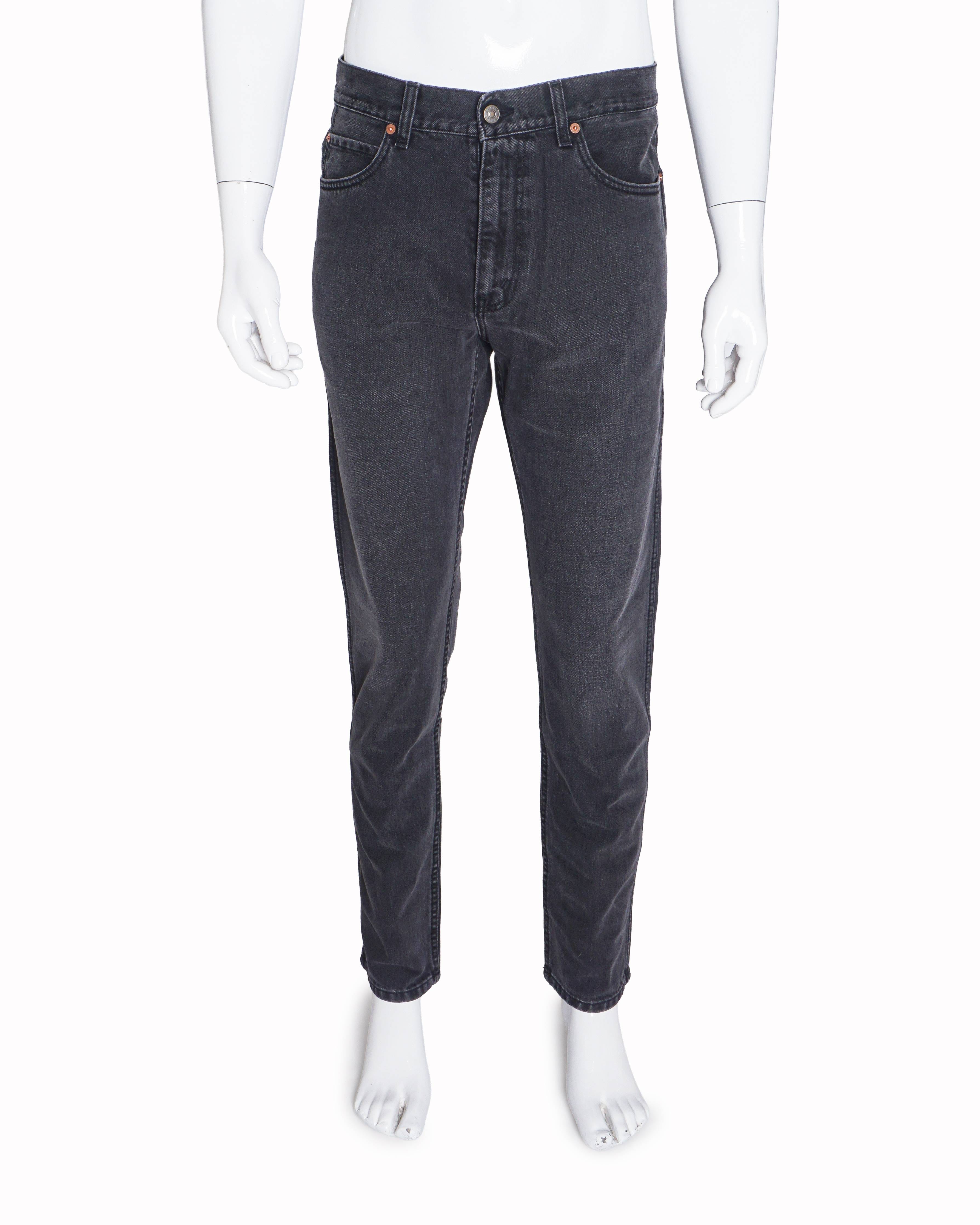 Gucci Men's Charcoal Grey Eye Patch Slim Jeans