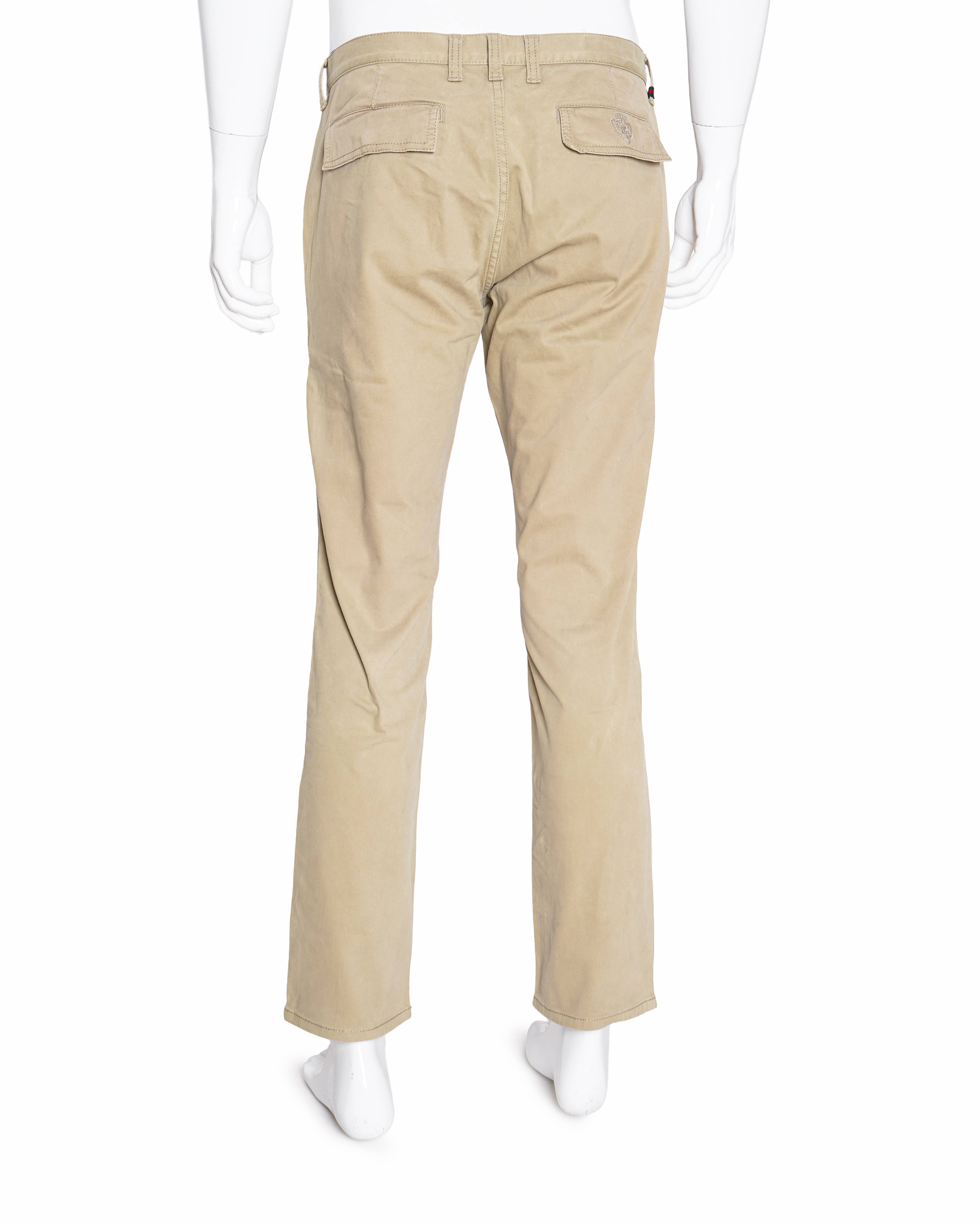 Gucci Men's Khaki Slim - Fit Cotton Chinos