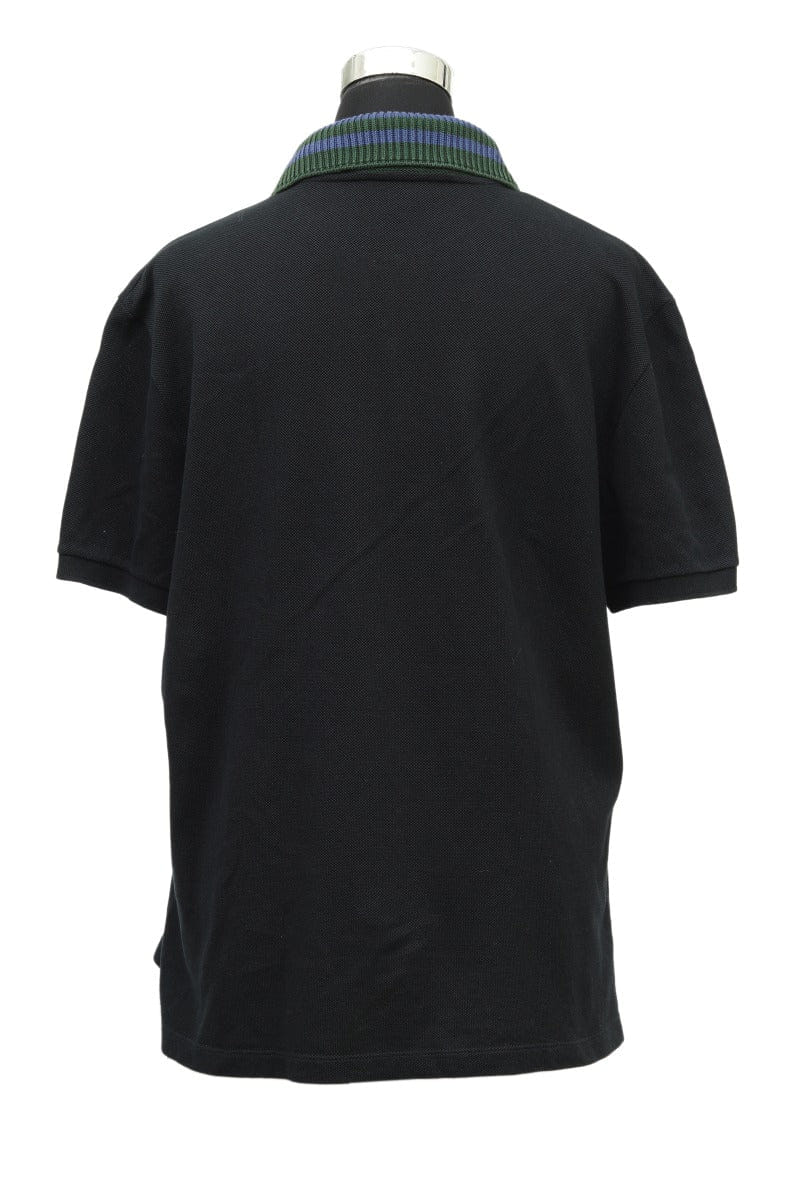 Gucci Black Embroidered Pique Polo T-Shirt