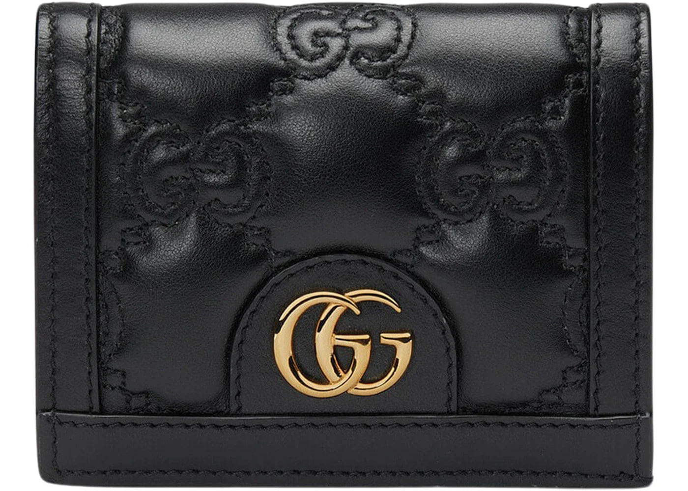Gucci Gg Matelasse Card Case Wallet Black