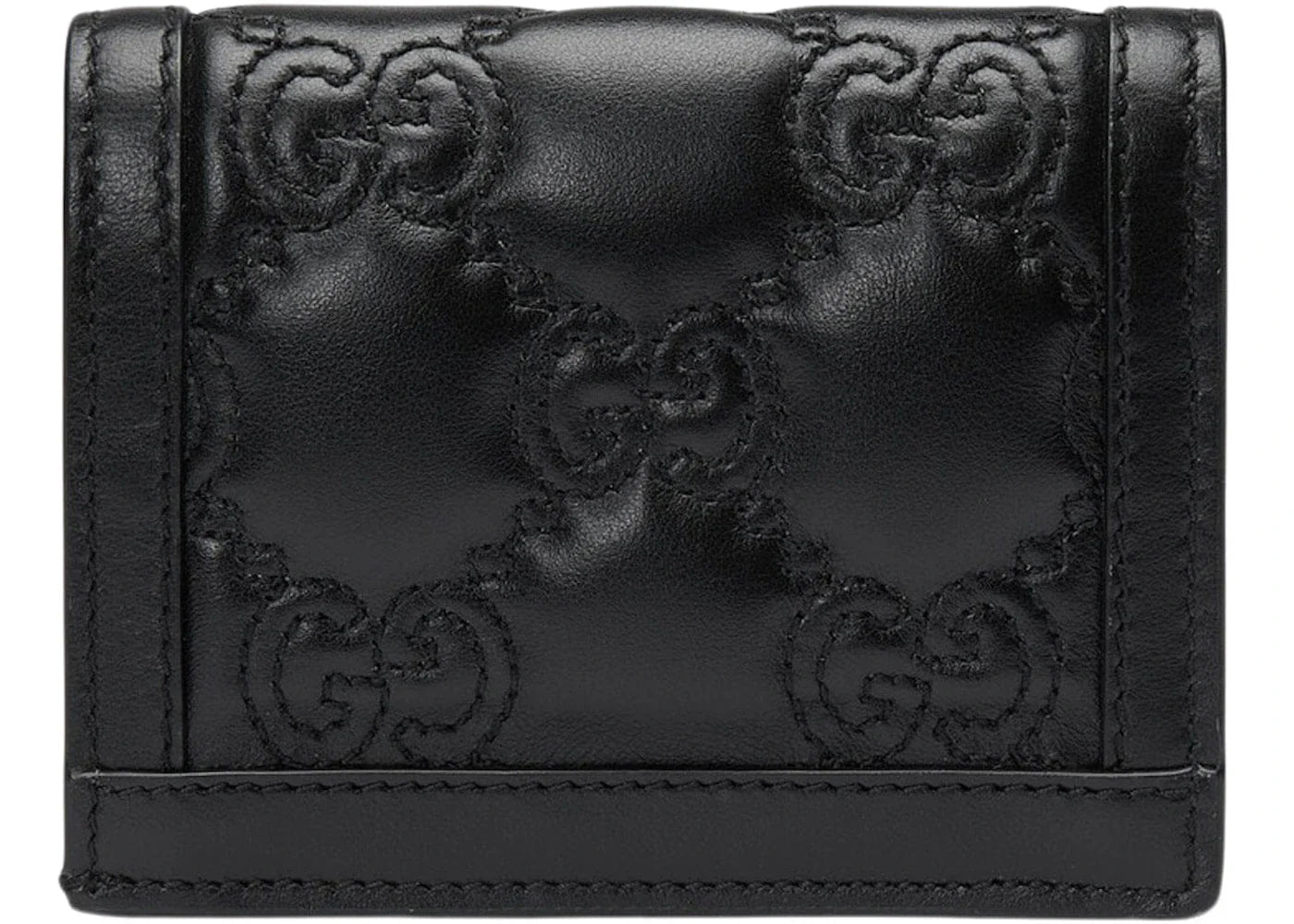 Gucci Gg Matelasse Card Case Wallet Black
