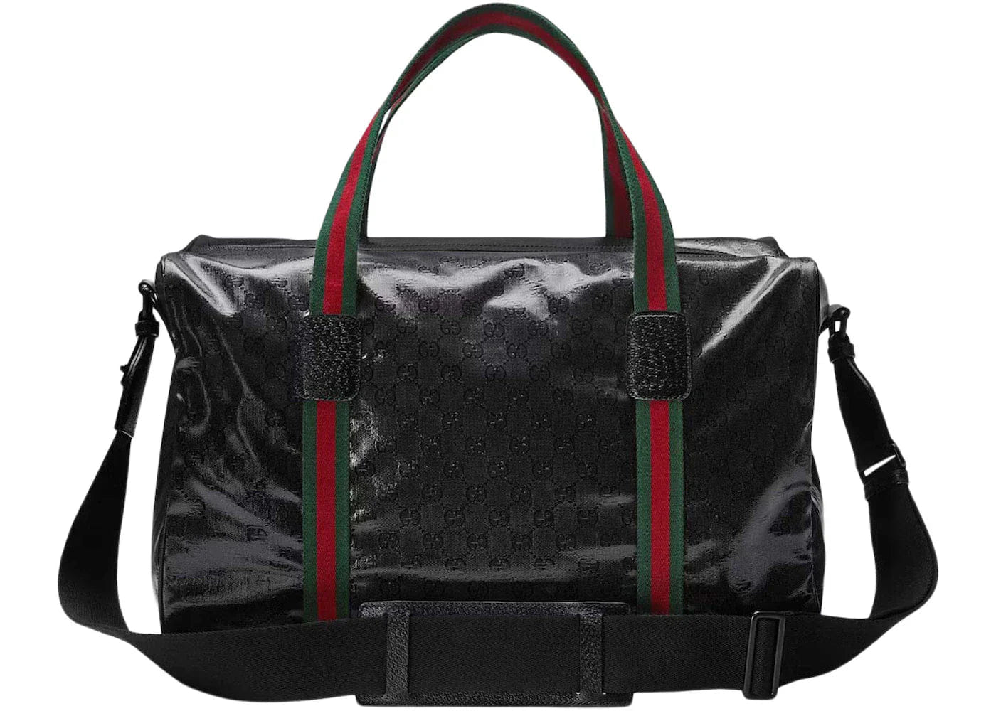 Gucci Large Duffle Bag With Web Black