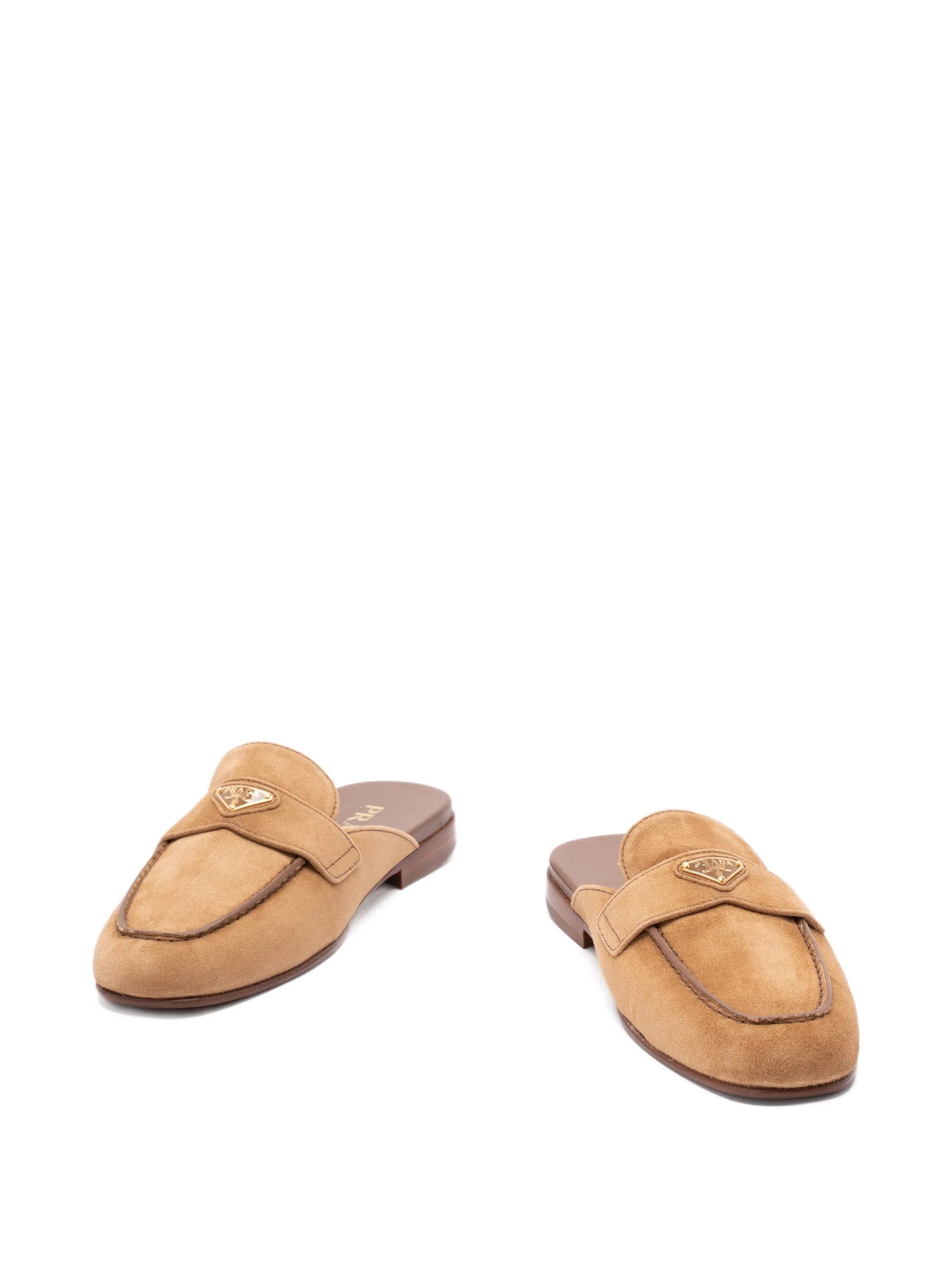 Prada logo - detail flat mules