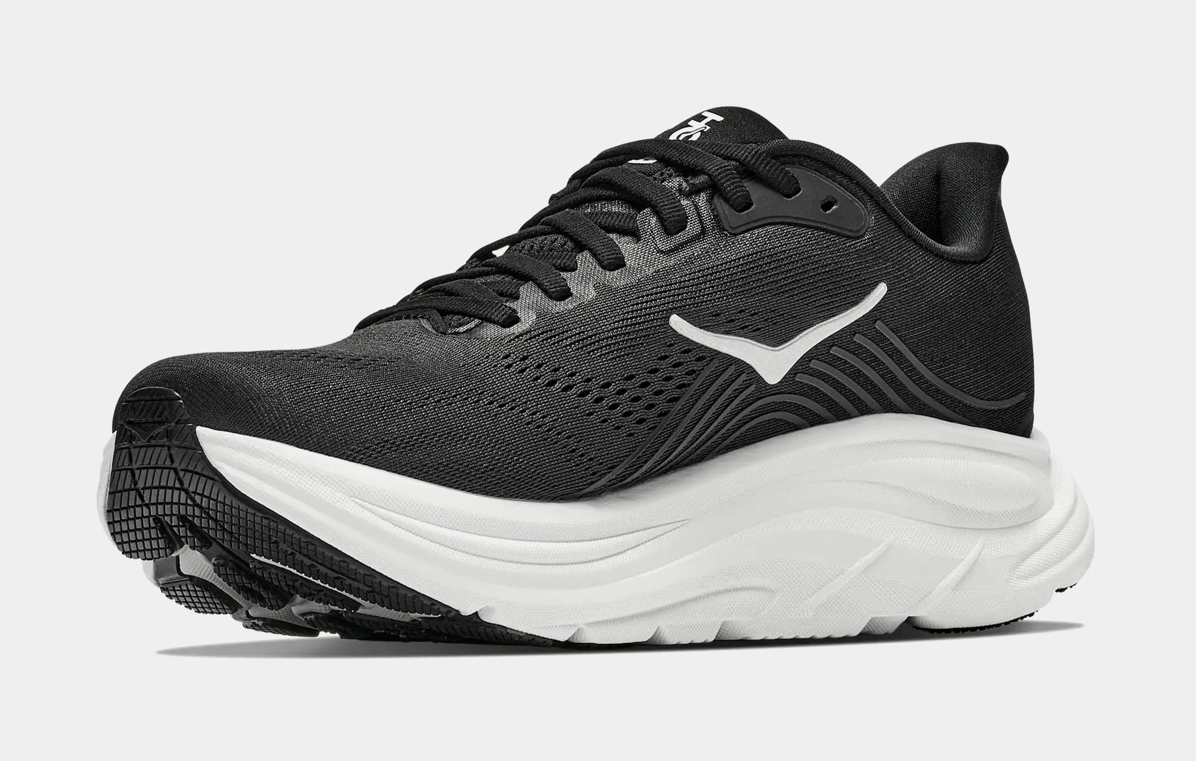 Hoka Clifton 11 Womens Running Shoes (Black/White/Grey)