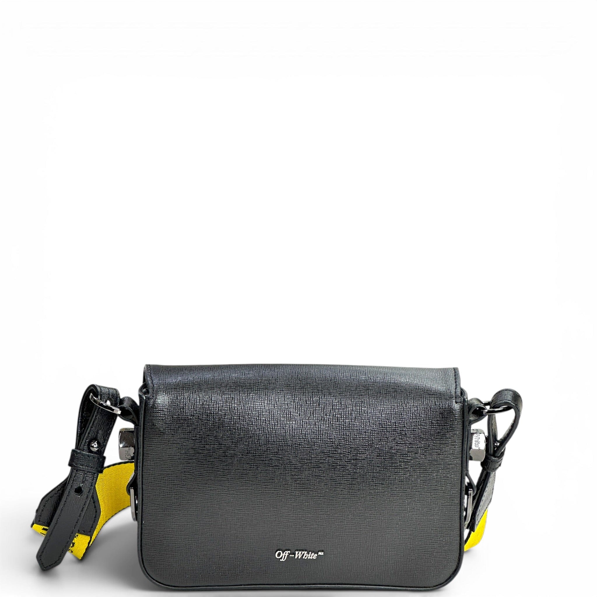 Off - White Clip Crossbody Bag Black/White Leather