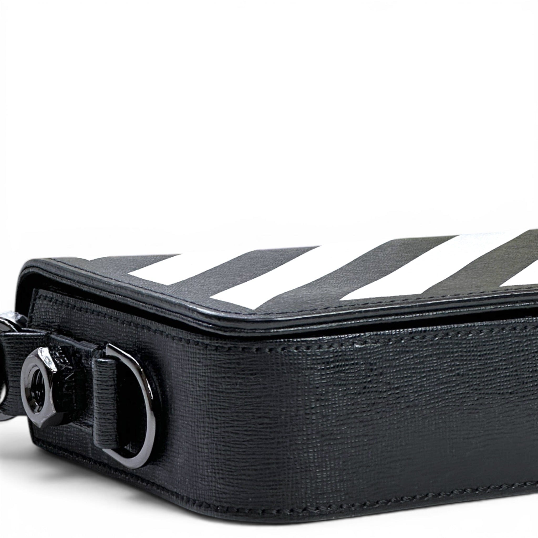 Off - White Clip Crossbody Bag Black/White Leather