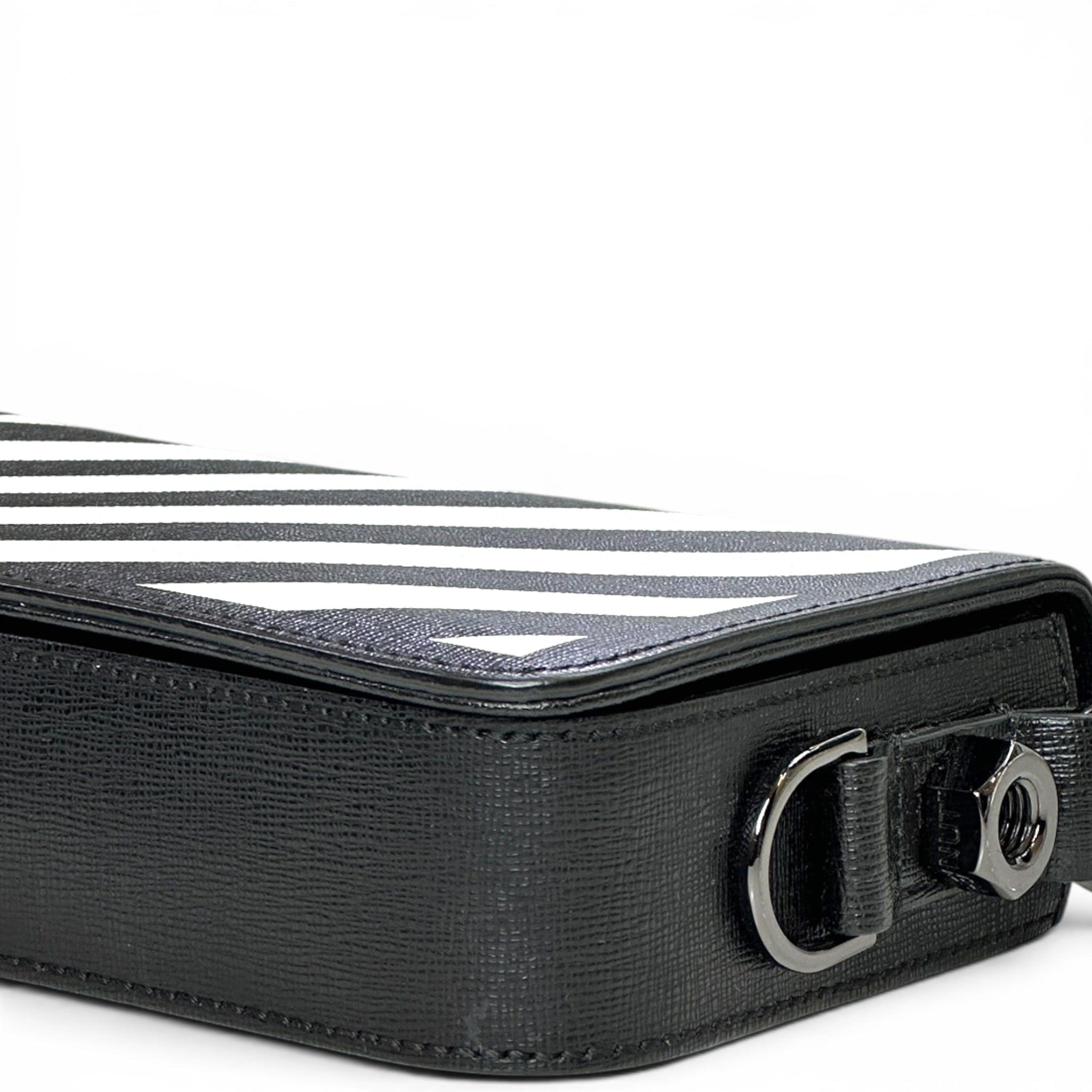 Off - White Clip Crossbody Bag Black/White Leather