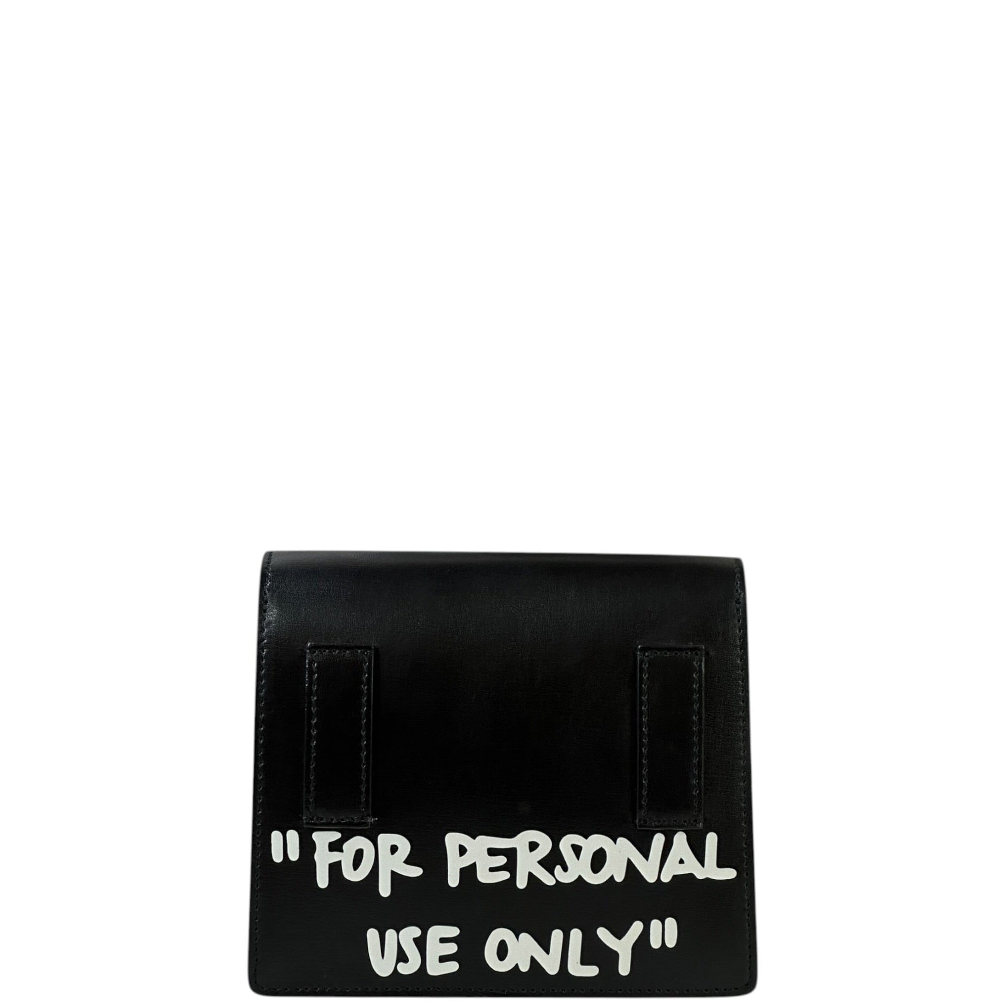 Off - White Jitney Cash Inside Crossbody BagBlack Leather