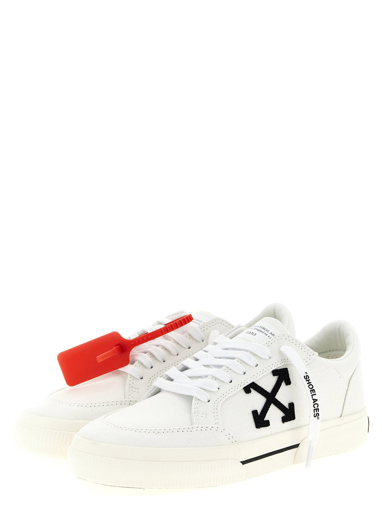 Off White Vulcanized Canvas Sneakers — White