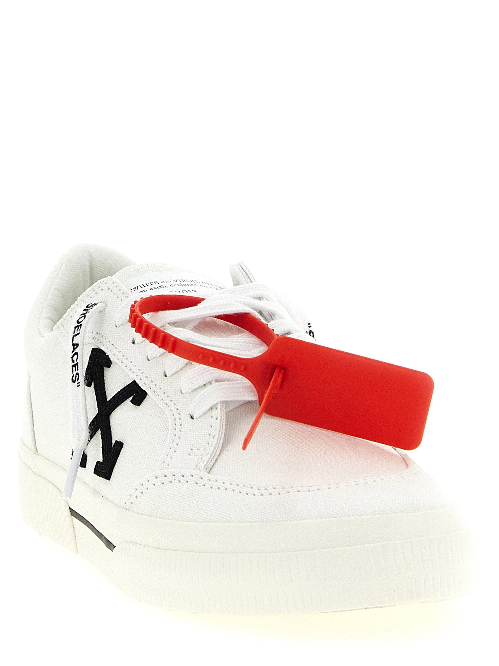 Off White Vulcanized Canvas Sneakers — White