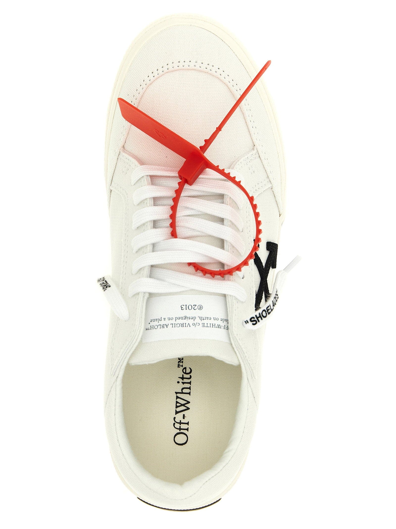 Off White Vulcanized Canvas Sneakers — White