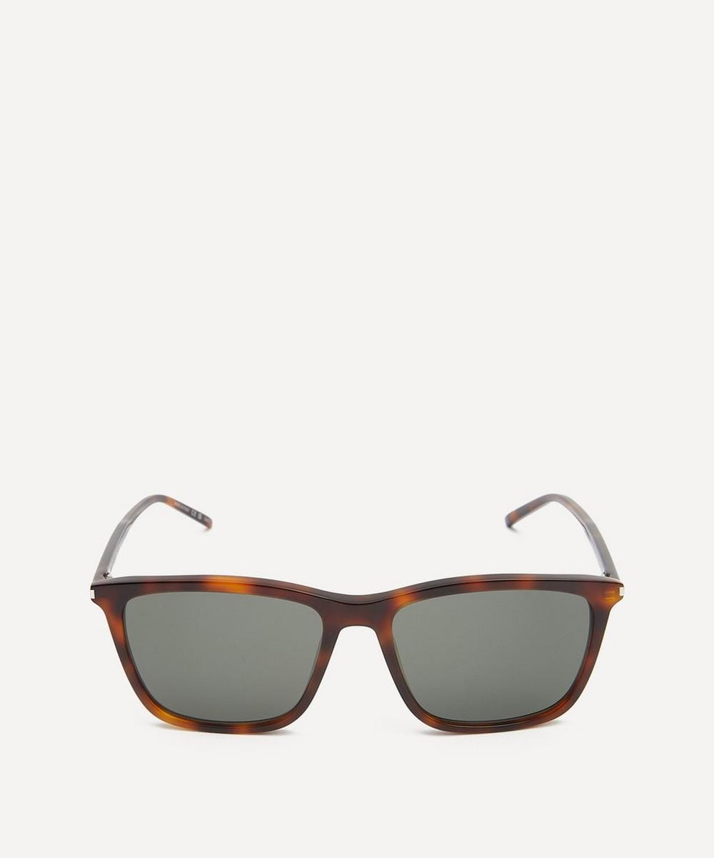 Saint Laurent Square Havana Acetate Sunglasses
