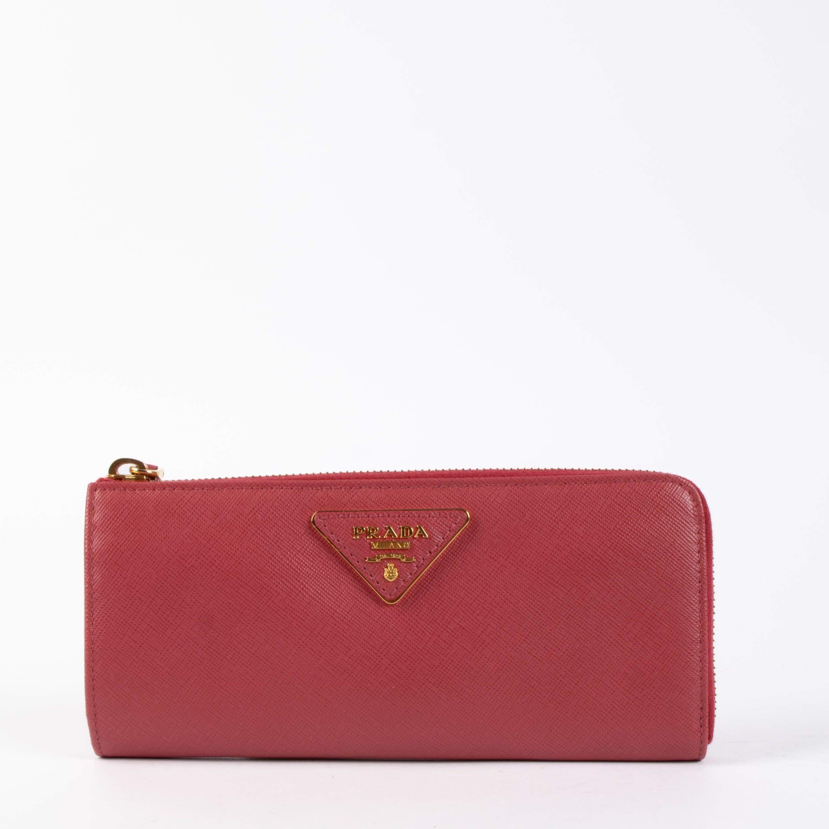 Prada Pink Saffiano Wallet