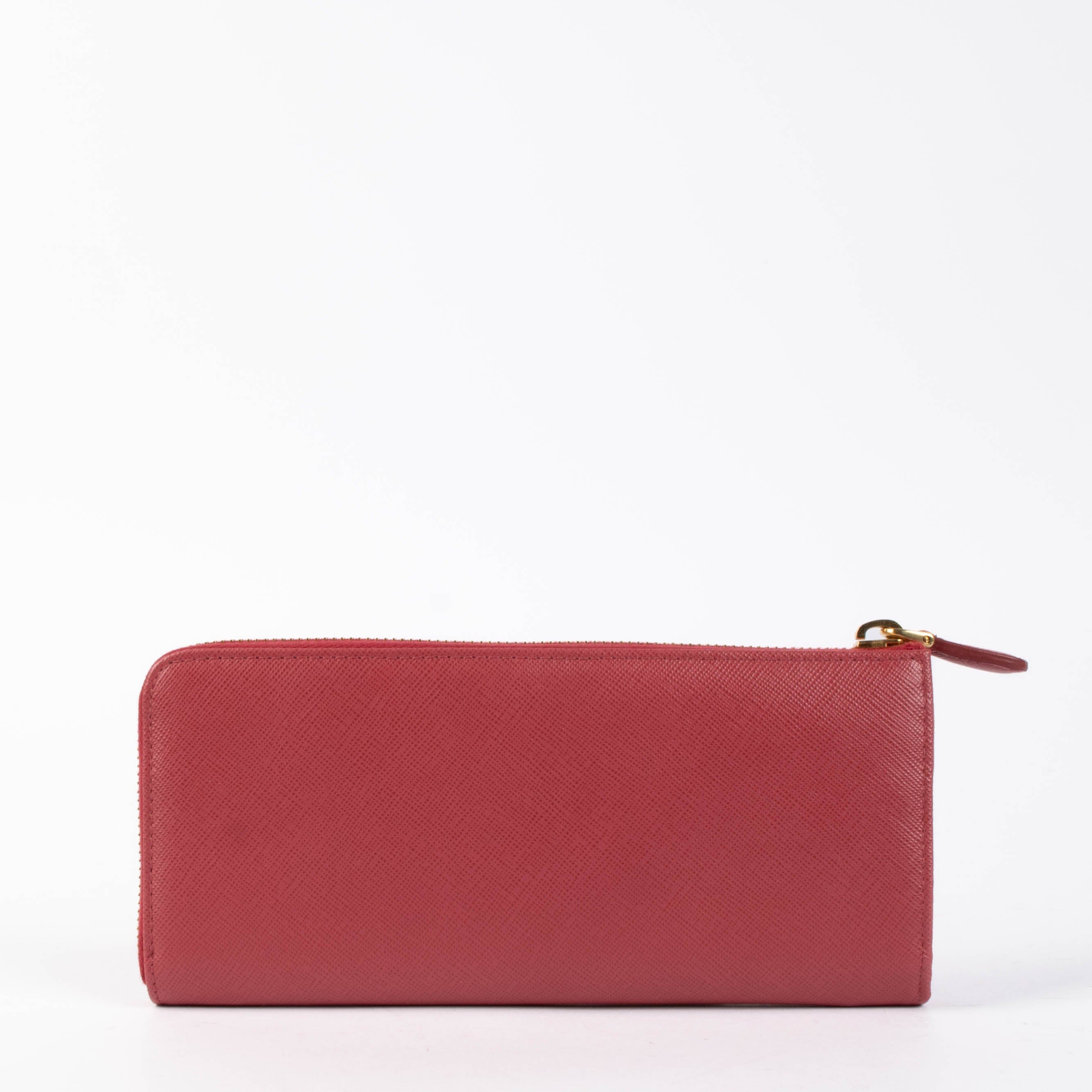 Prada Pink Saffiano Wallet