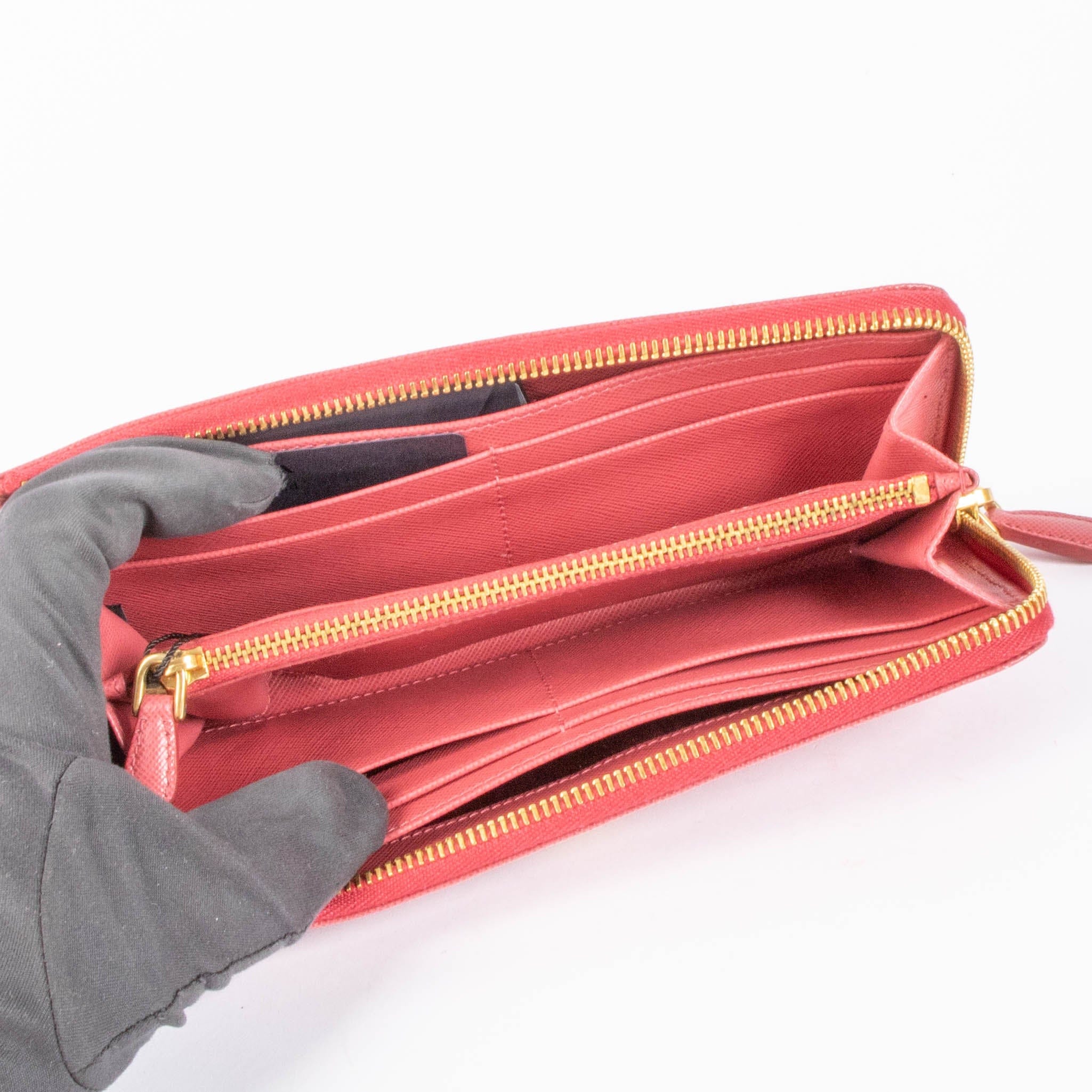 Prada Pink Saffiano Wallet