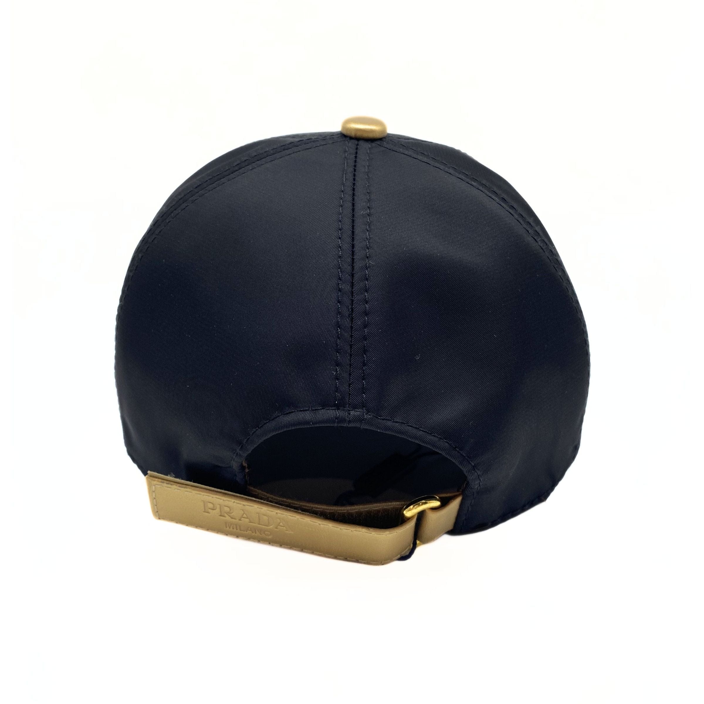 Prada Black Embroidered Satin Cap