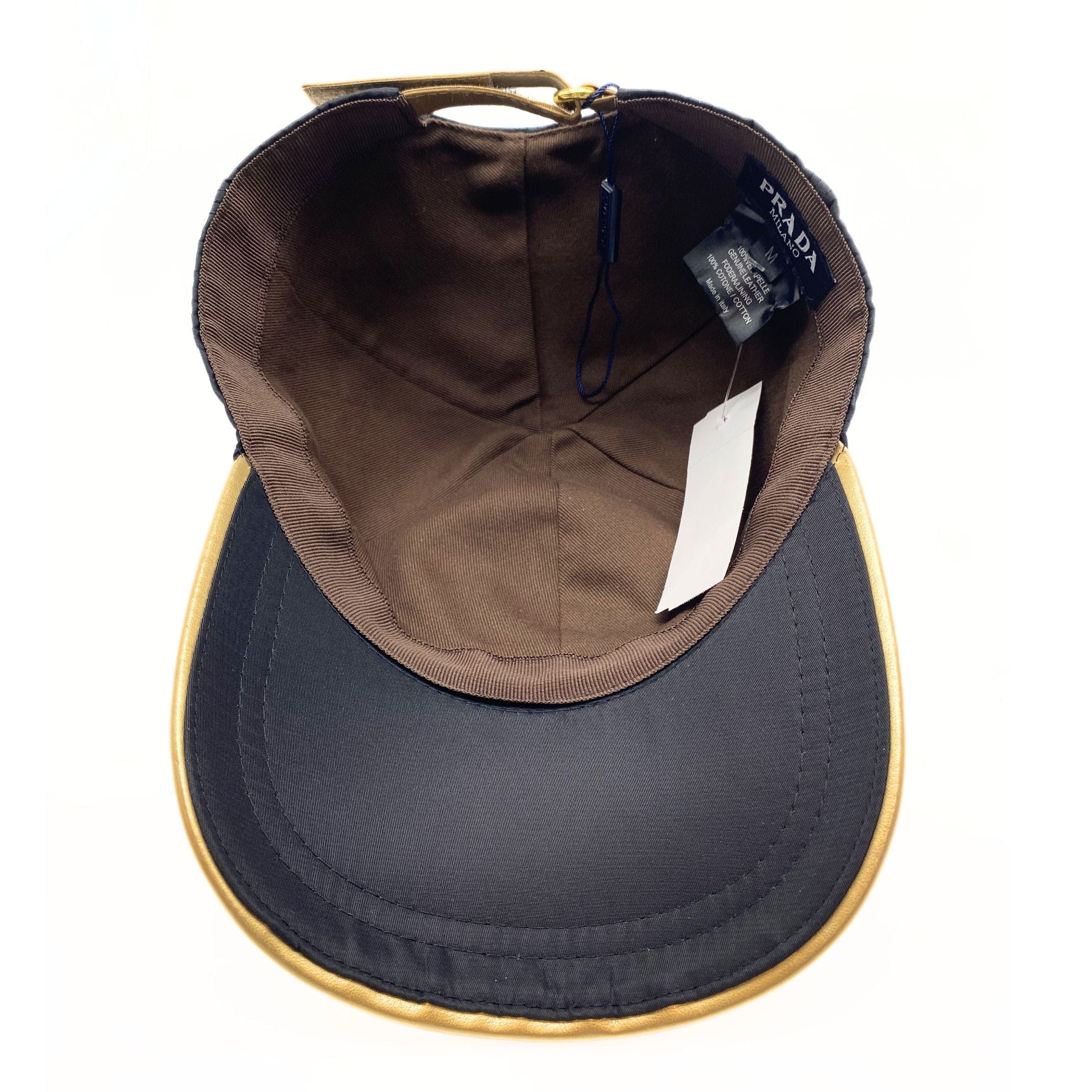 Prada Black Embroidered Satin Cap