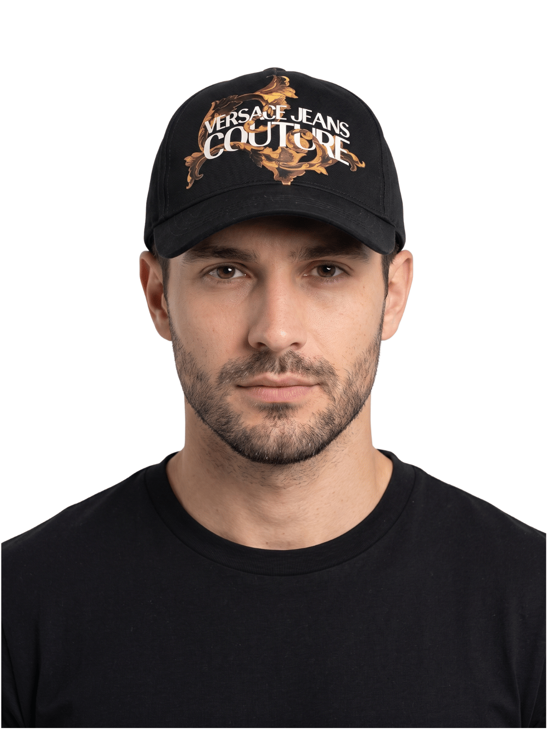 Versace Jeans Couture Women's Black Baroque Logo Baseball Cap