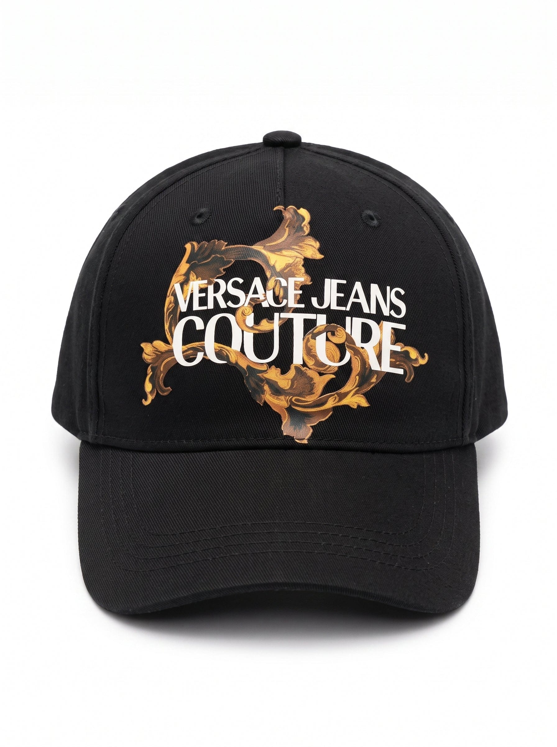 Versace Jeans Couture Women's Black Baroque Logo Baseball Cap