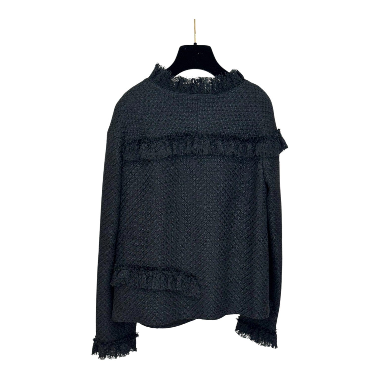 Chanel Black Cotton Ruffled Jacket
