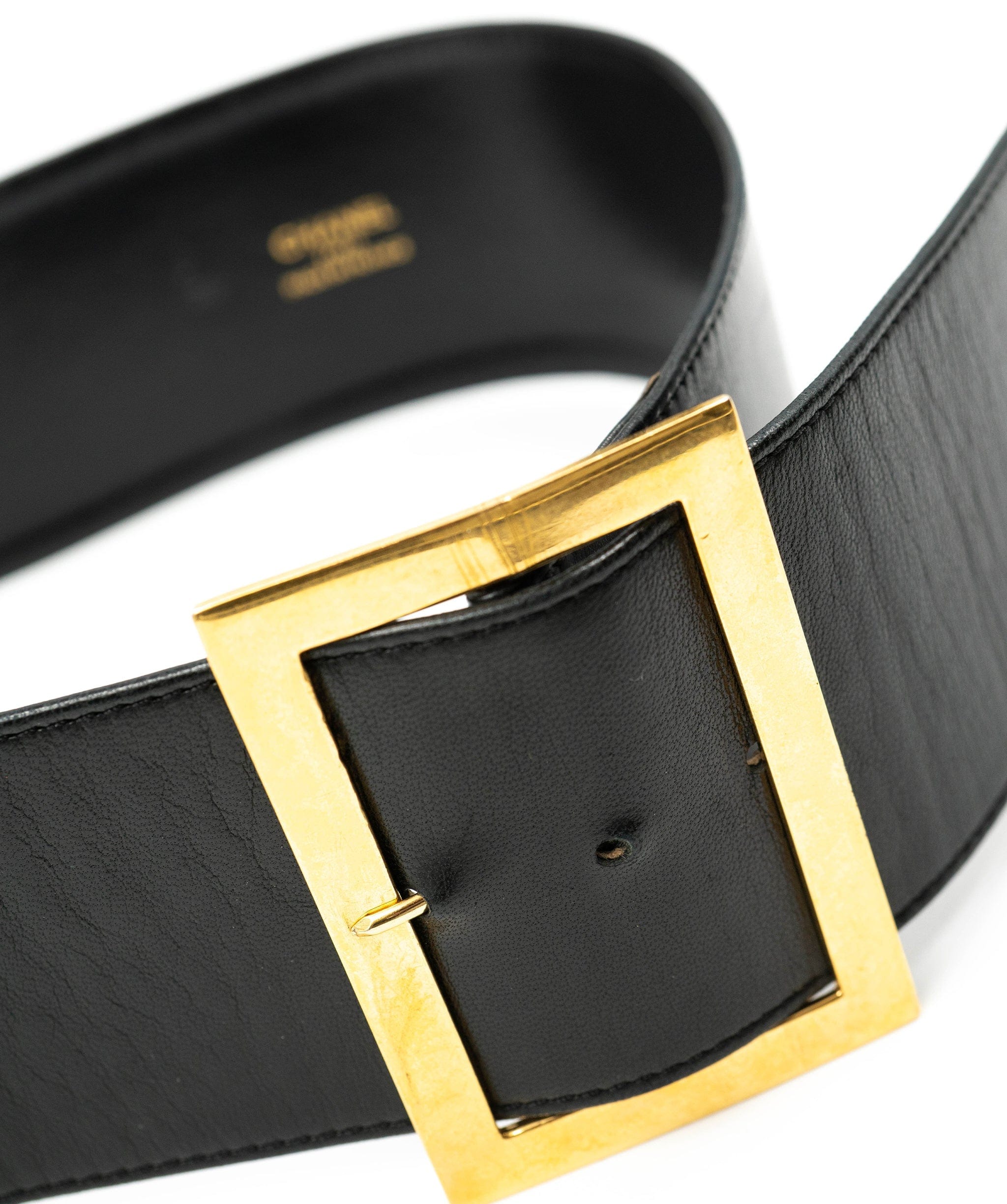 Chanel Vintage Black Leather Belt - AWL3398