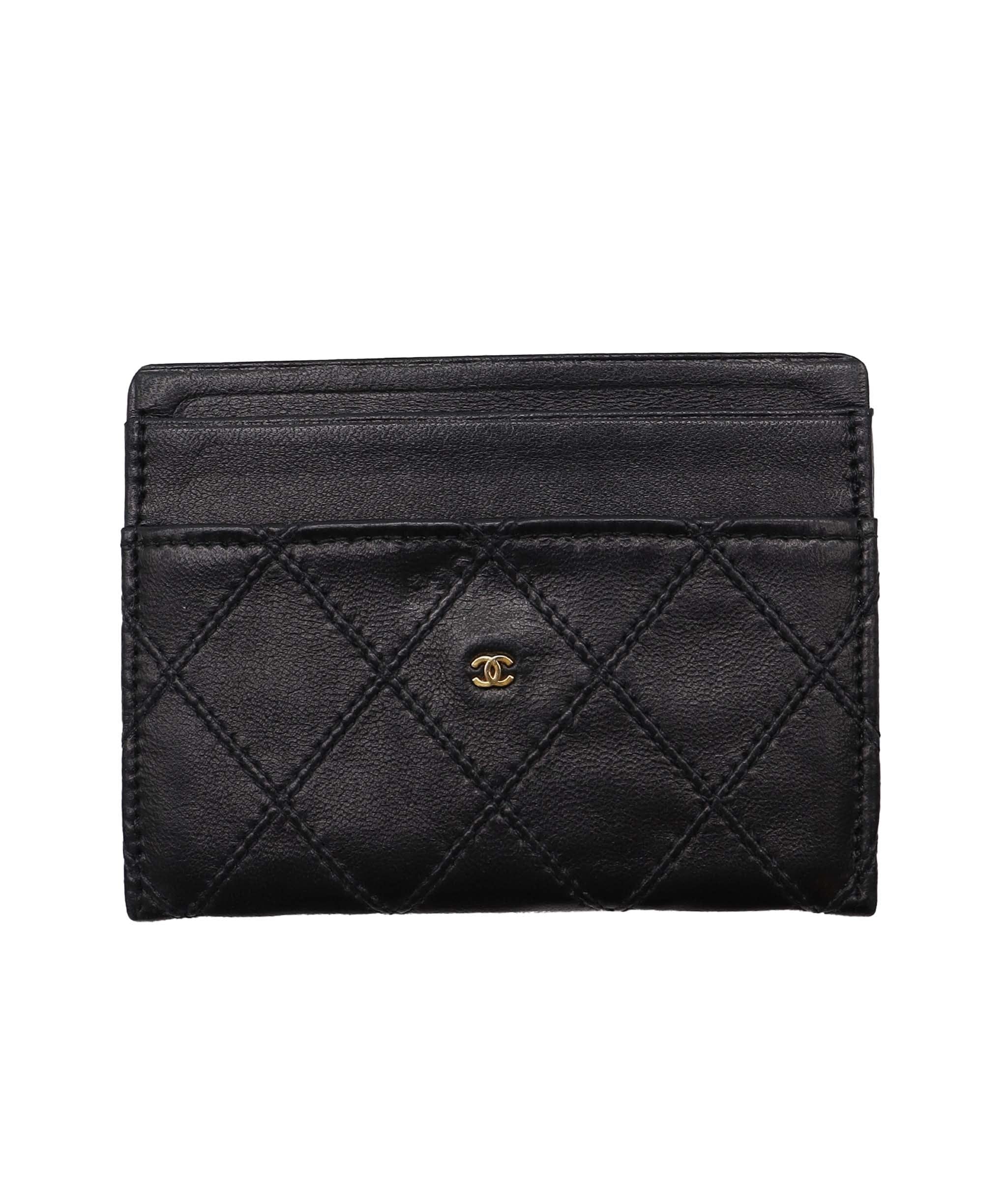 Chanel Bicolore Lamb Black Coin Case Wallet DXBS3676