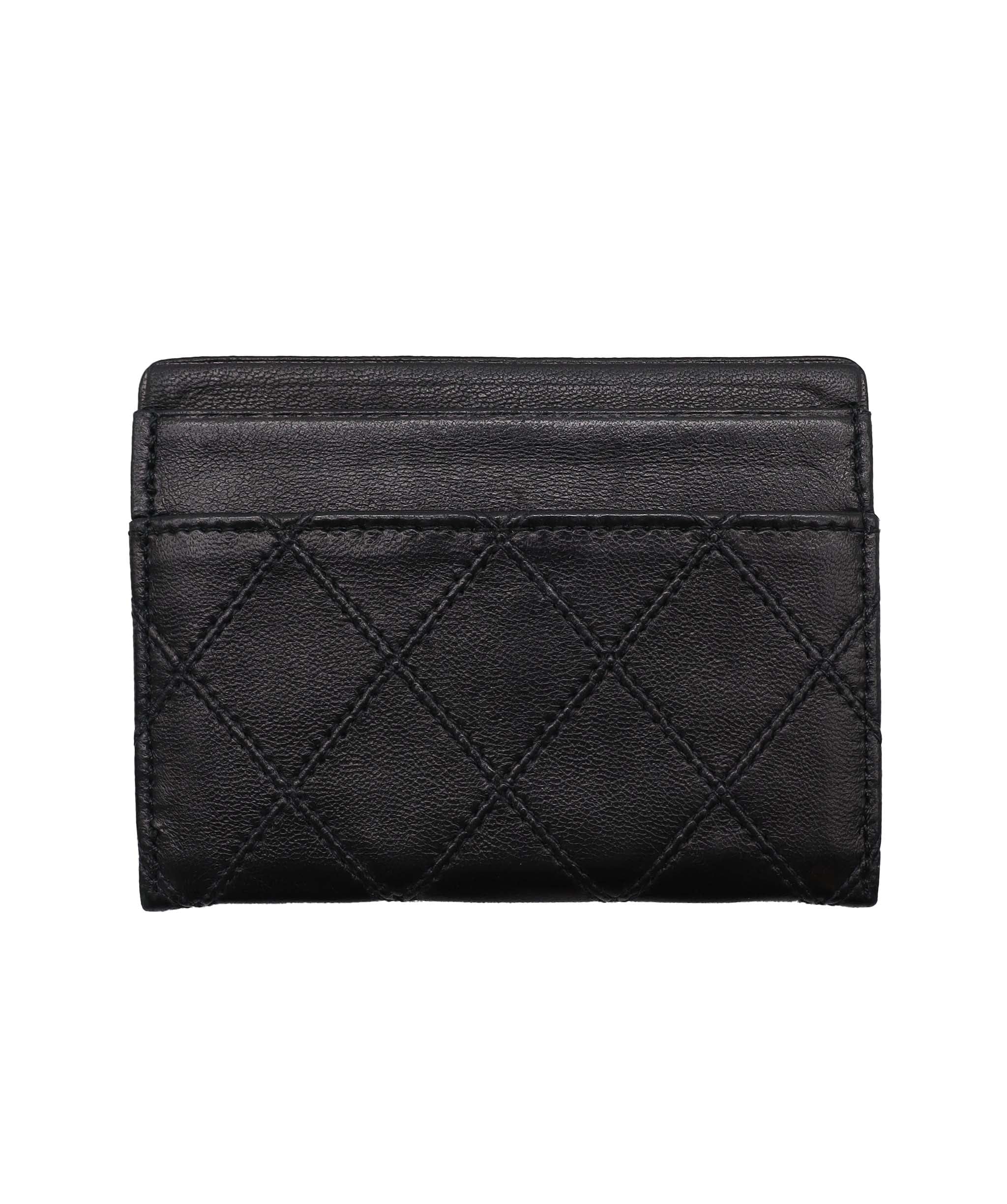 Chanel Bicolore Lamb Black Coin Case Wallet DXBS3676