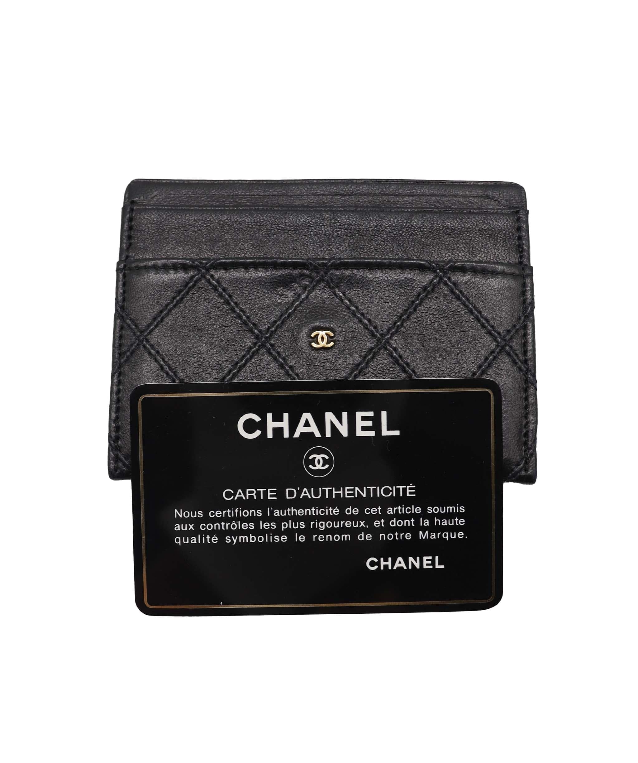 Chanel Bicolore Lamb Black Coin Case Wallet DXBS3676