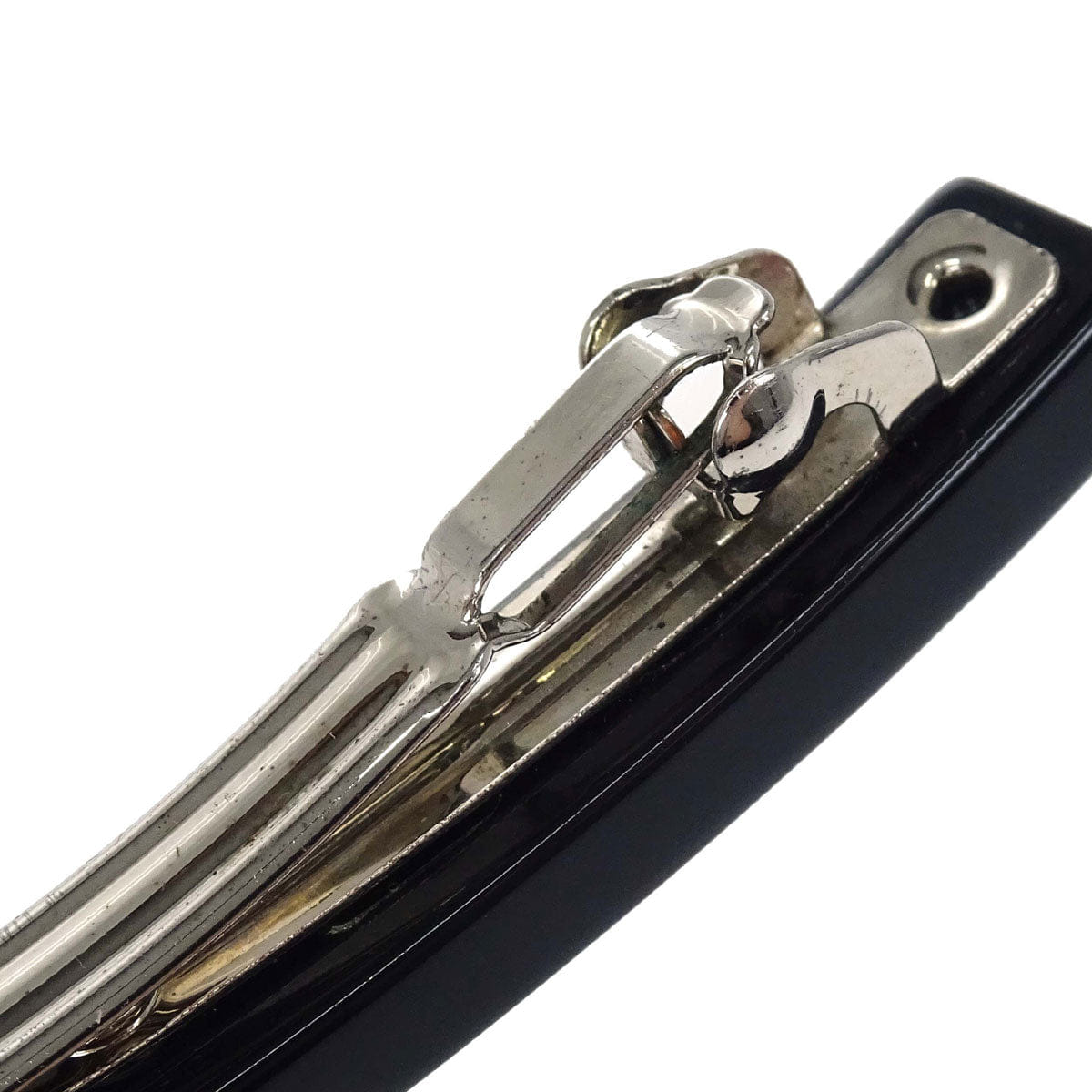 Chanel Barrette Hair Accessories Black Acrylic 03A