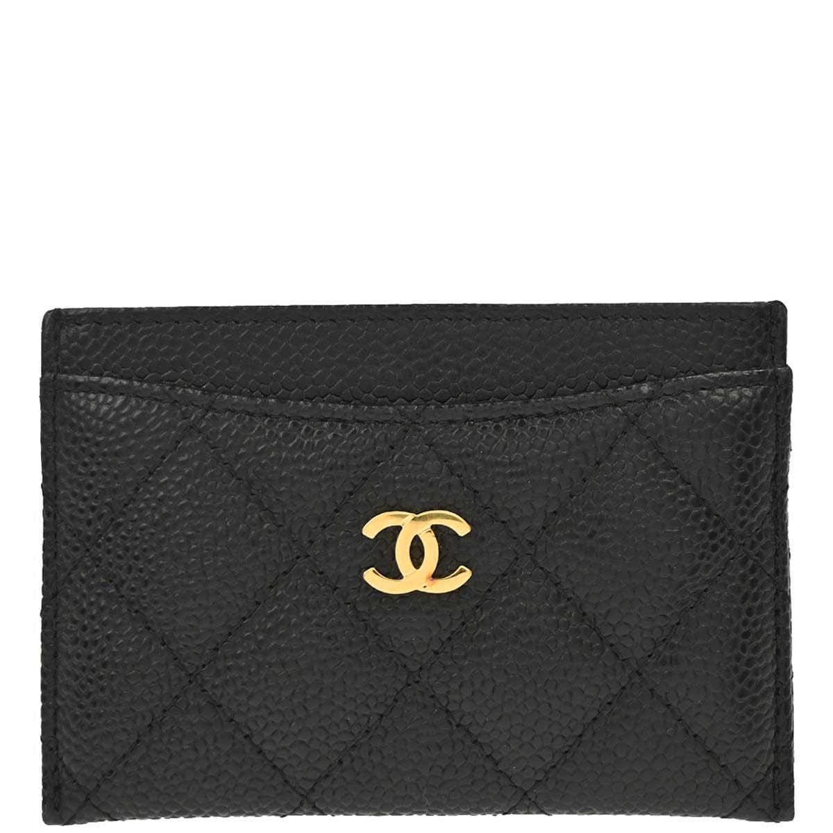 Chanel 2016 - 2017 Black Caviar Skin Cardholder Small Good