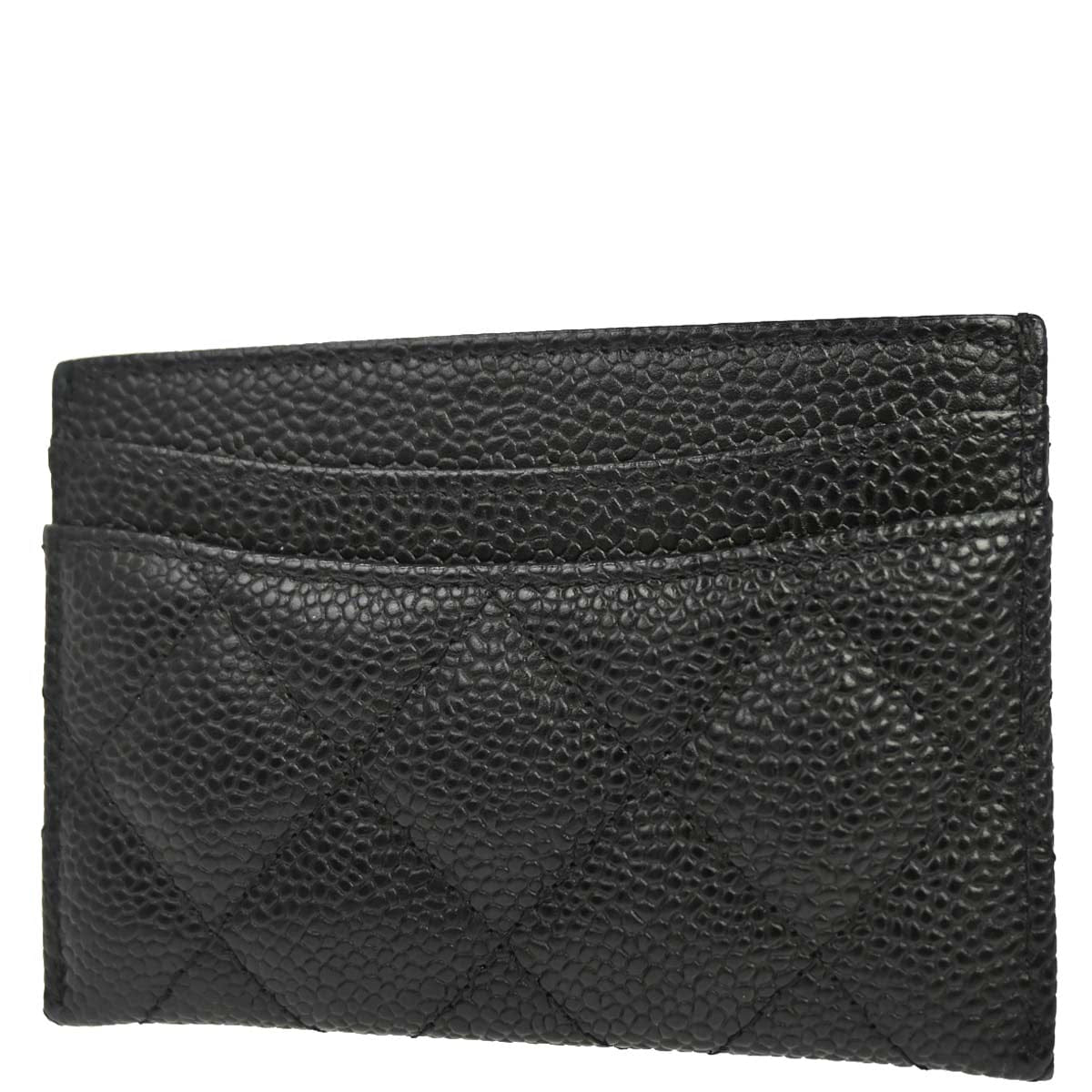 Chanel 2016 - 2017 Black Caviar Skin Cardholder Small Good