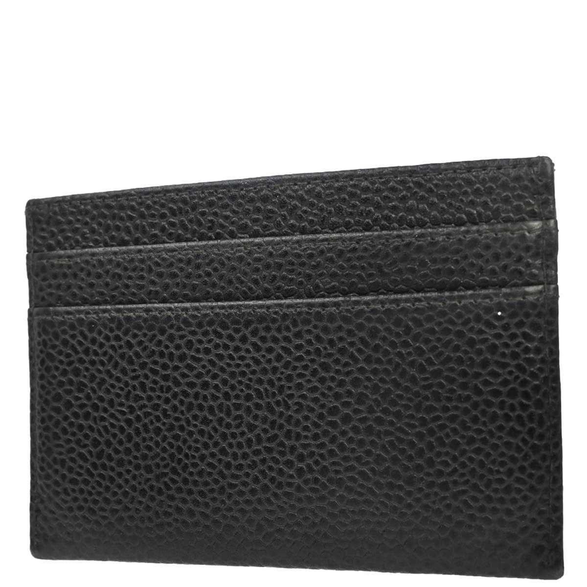 Chanel 2000 - 2001 Black Caviar Skin Cardholder Small Good