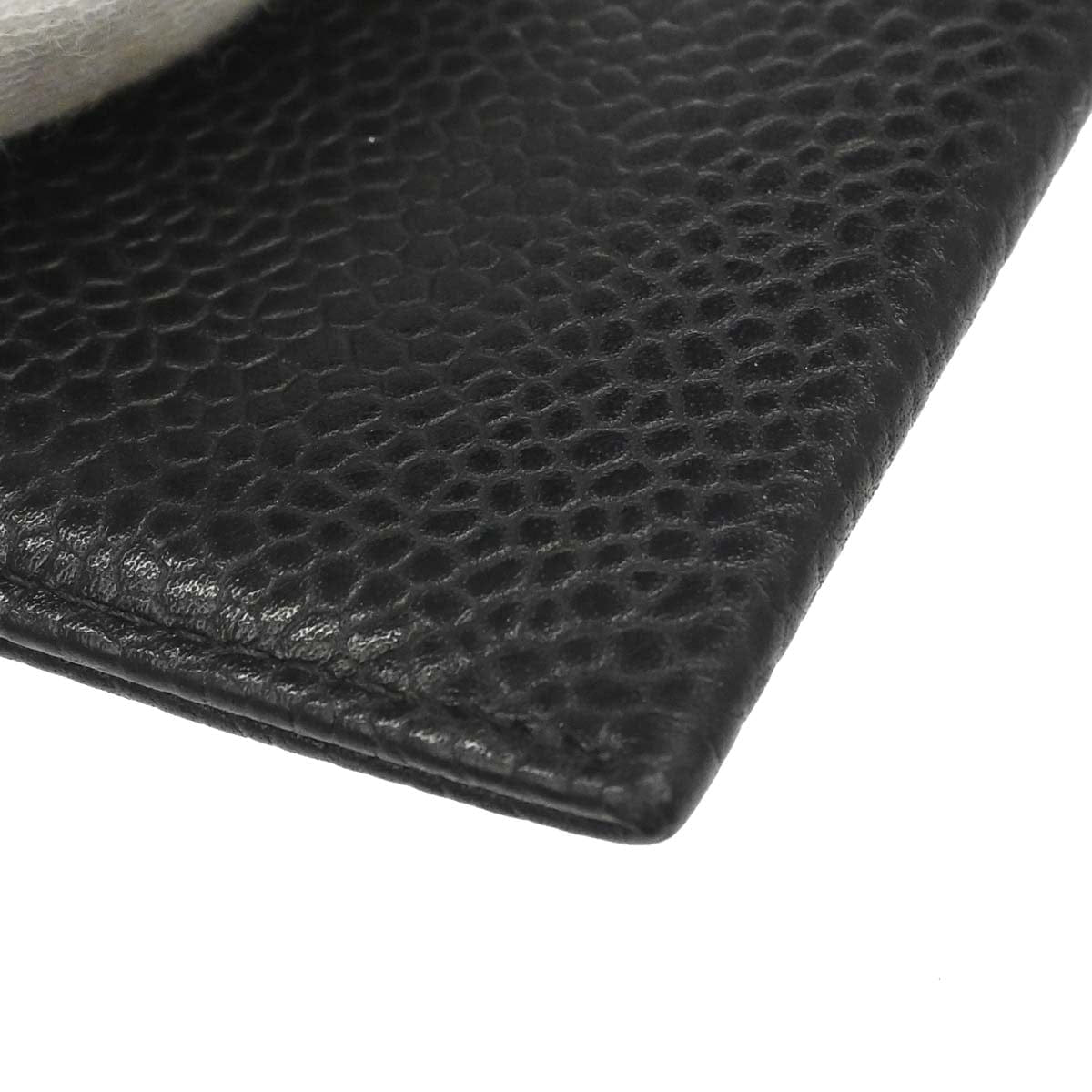 Chanel 2000 - 2001 Black Caviar Skin Cardholder Small Good