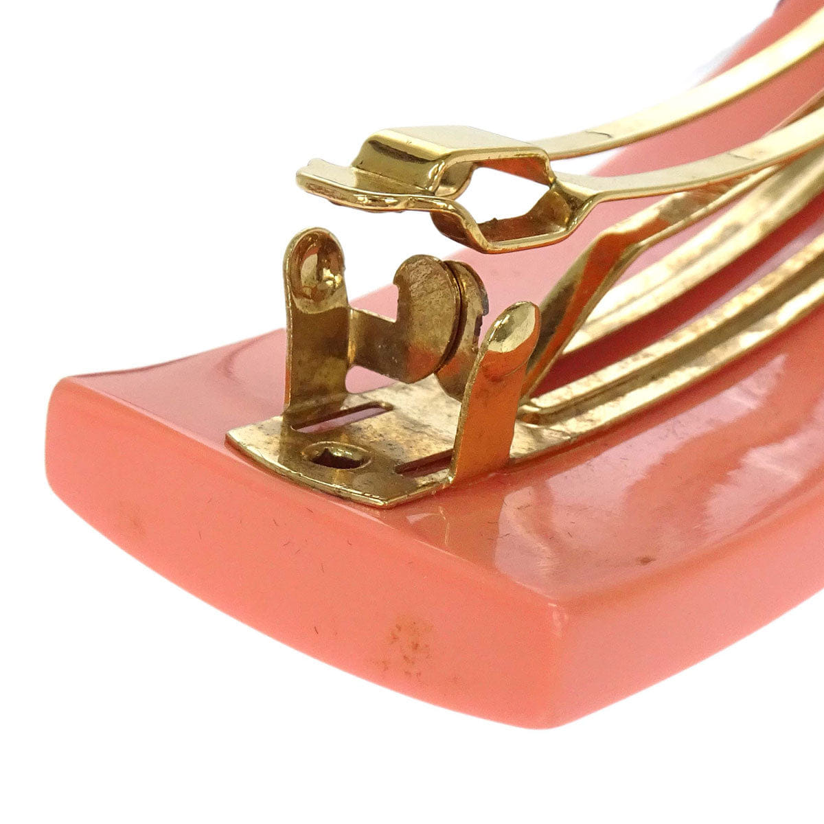 Chanel Barrette Hair Accessories Pink Acrylic 03P