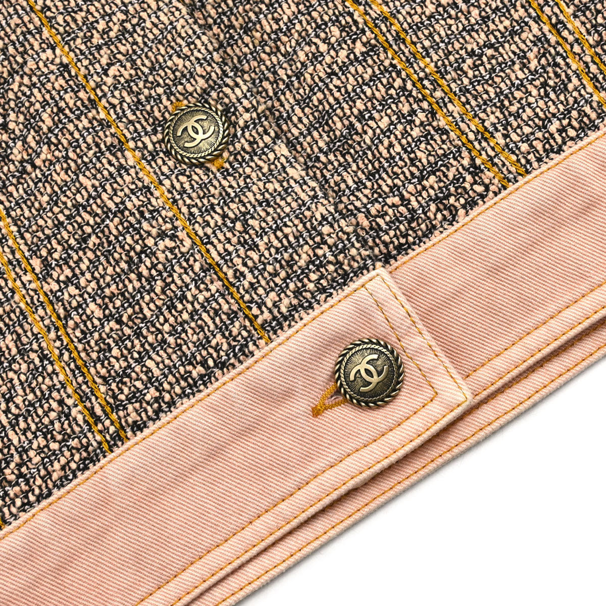 Chanel 2016 Tweed Denim Jacket Pink #36