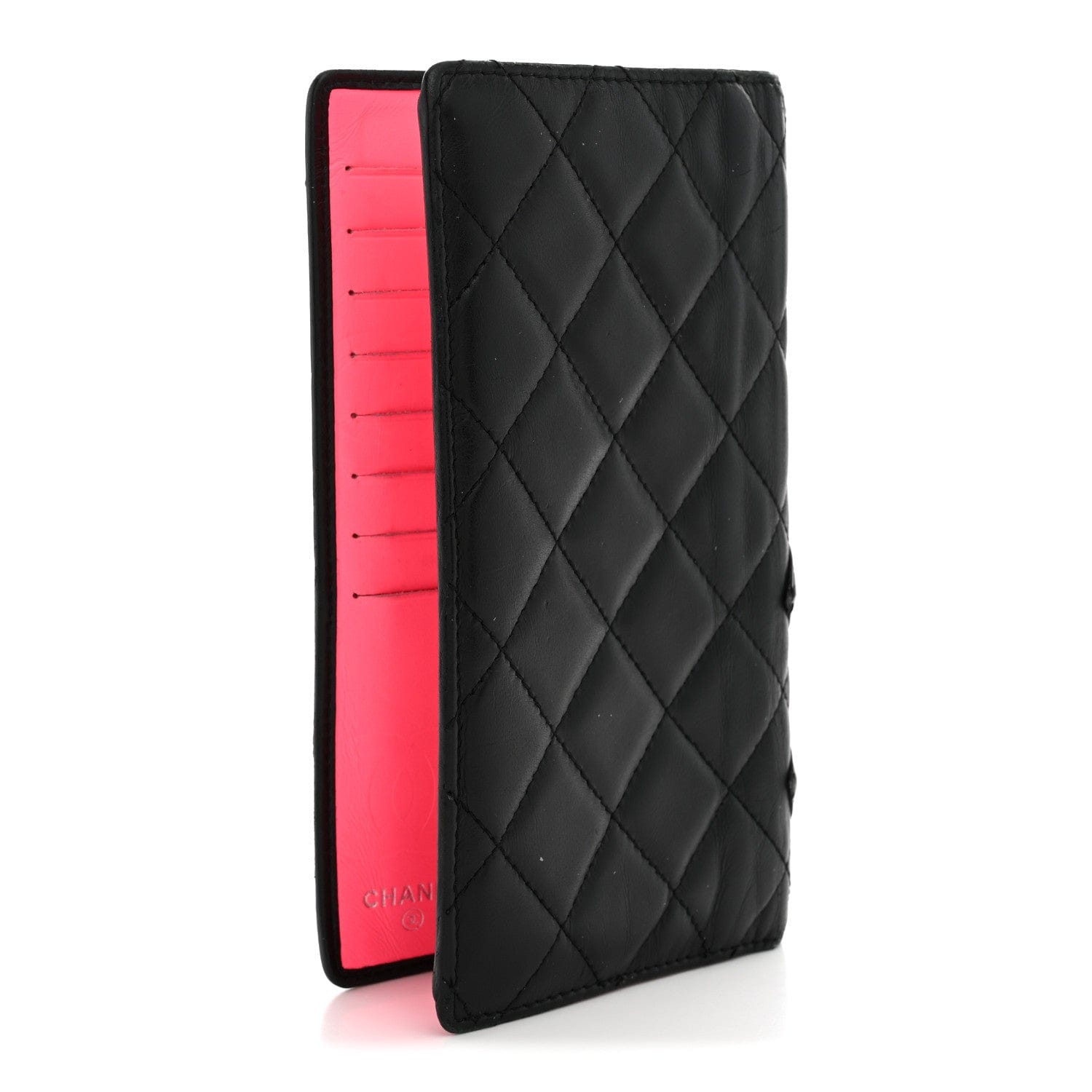 Chanel Calfskin Quilted Cambon Yen Wallet Black