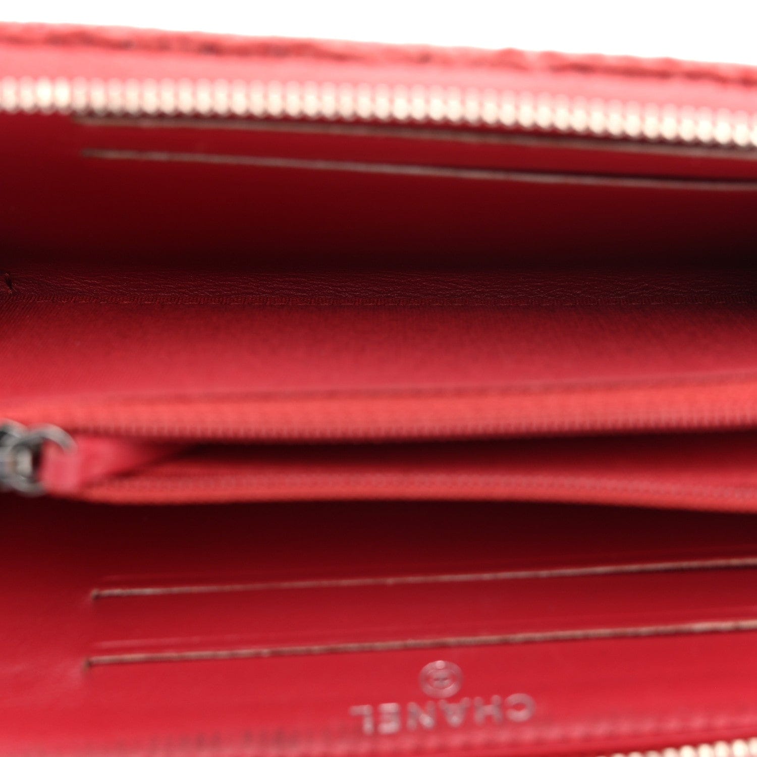 Chanel Lurex Boucle Deauville Medium Zip Around Wallet Red