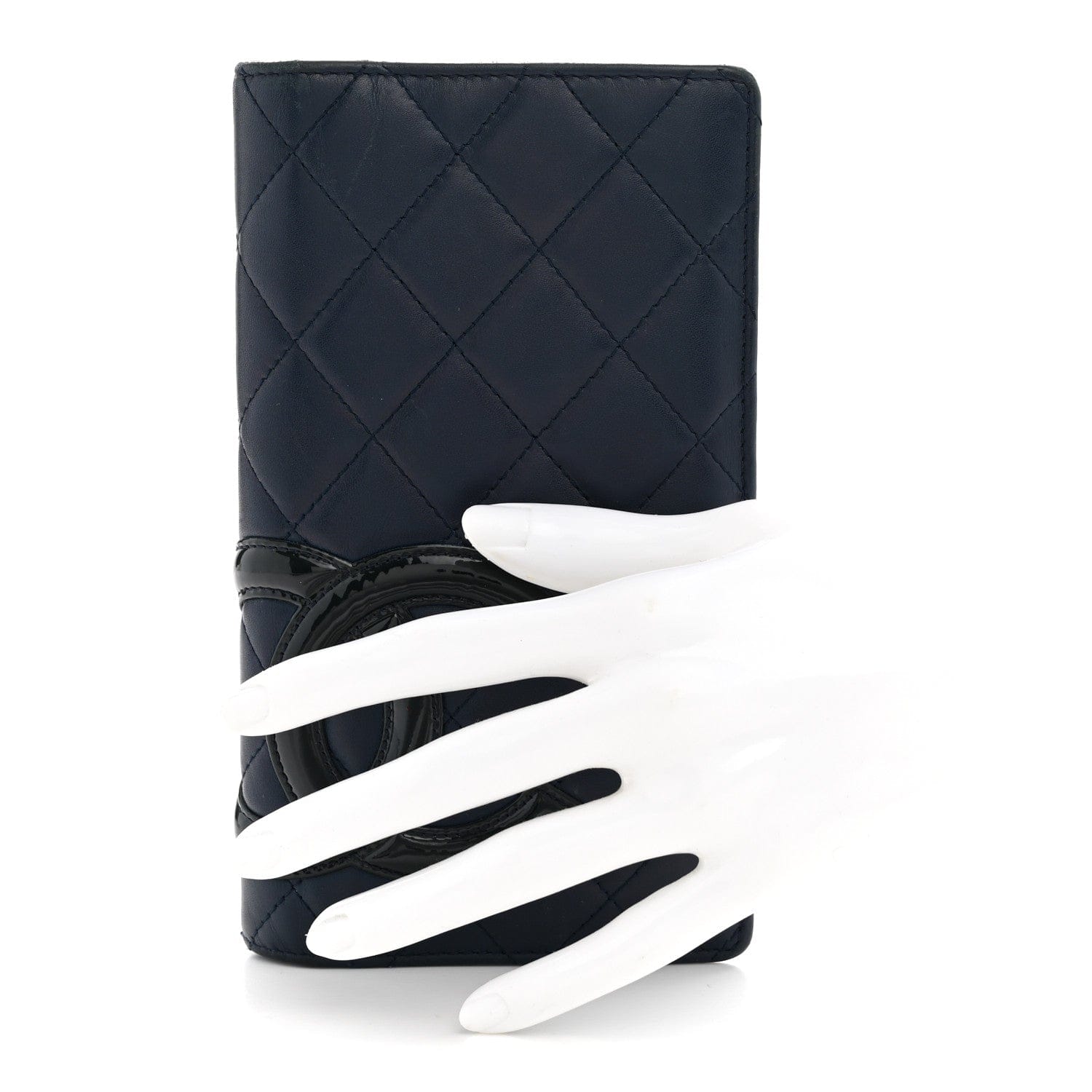 Chanel Calfskin Quilted Cambon Yen Wallet Blue