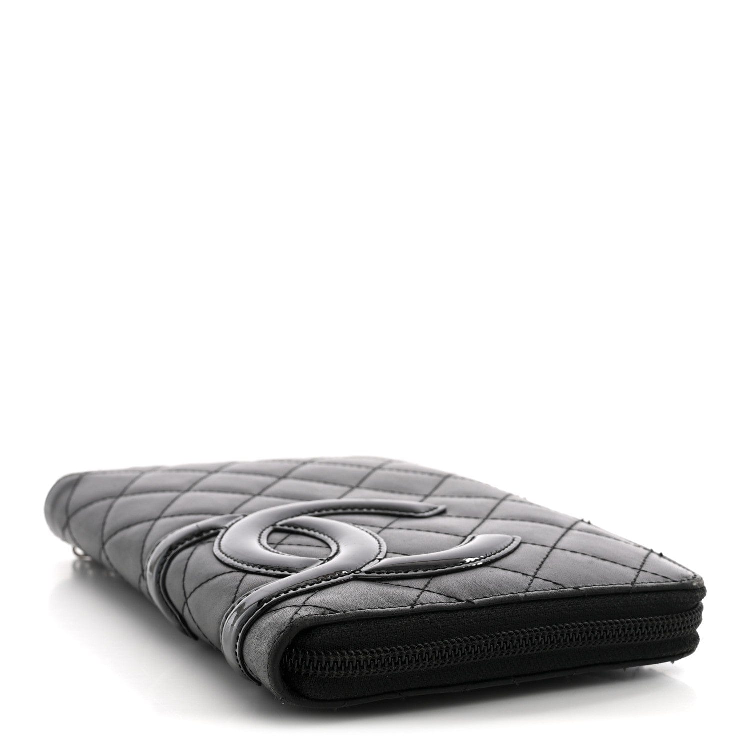 Chanel Calfskin Cambon Zip Around Organizer Wallet Black
