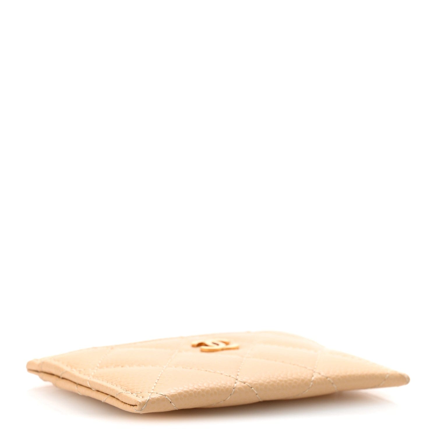Chanel Caviar Quilted Card Holder Beige