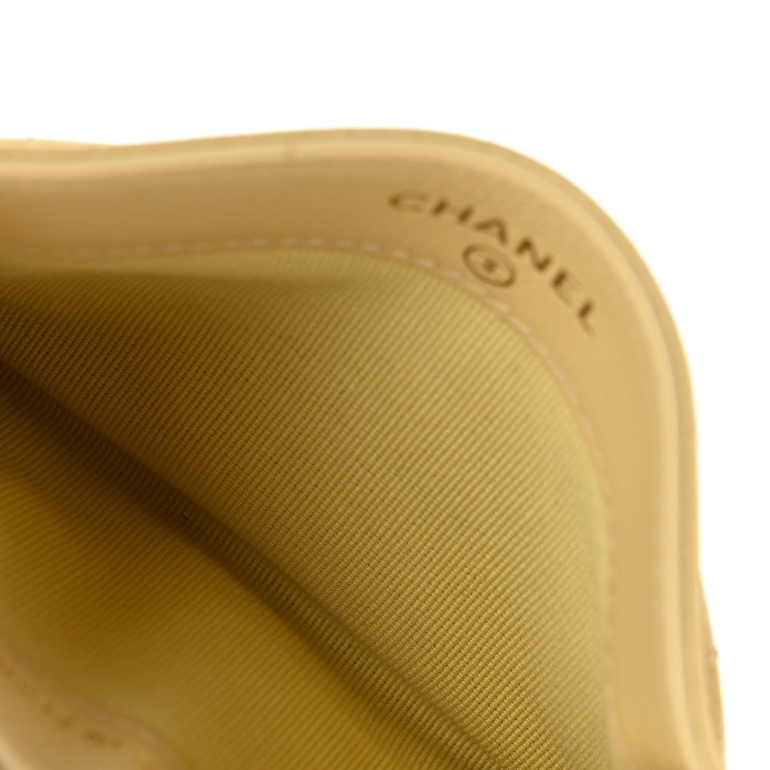 Chanel Caviar Quilted Studded CC Card Holder Yellow
