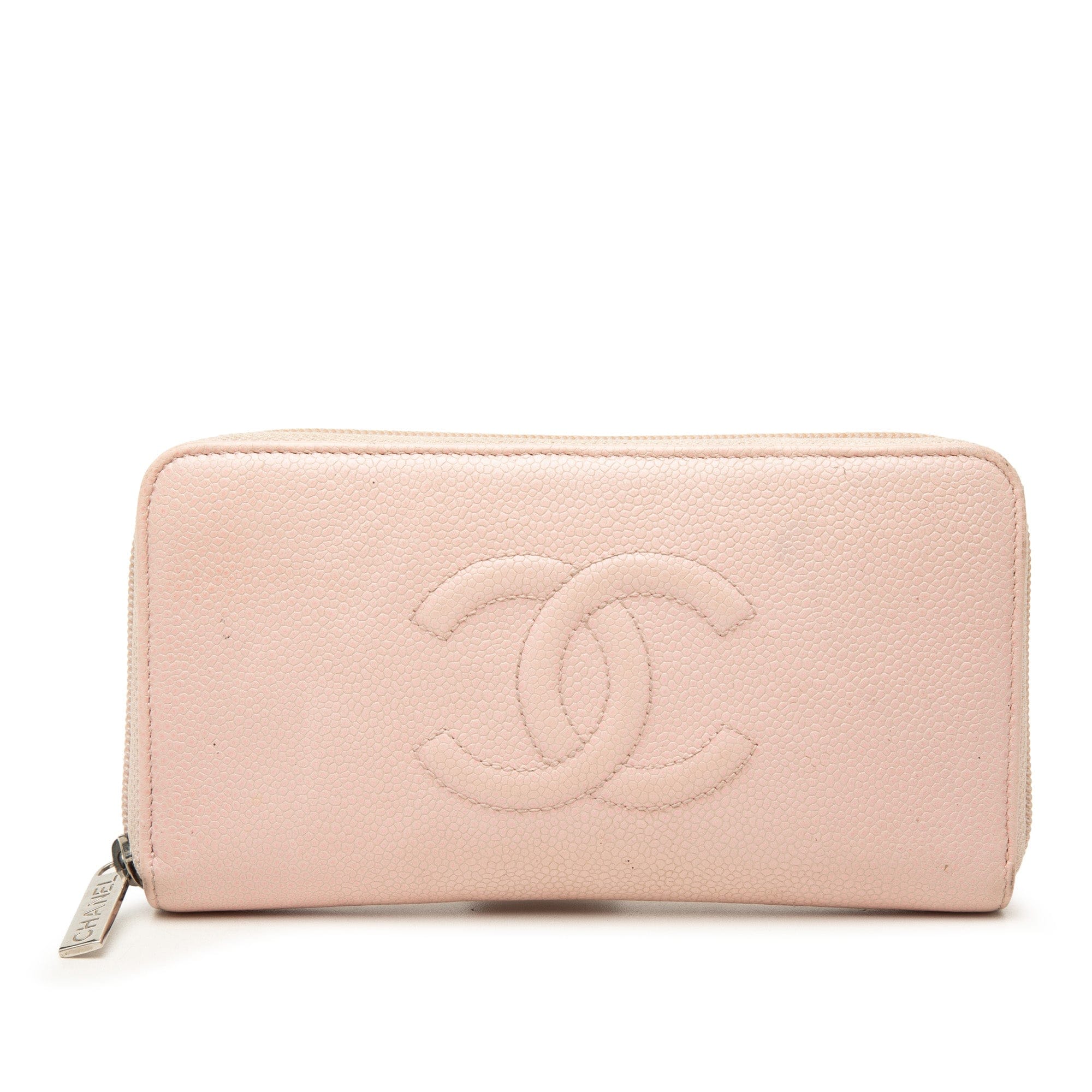 Chanel CC Caviar Zip Around Long Wallet