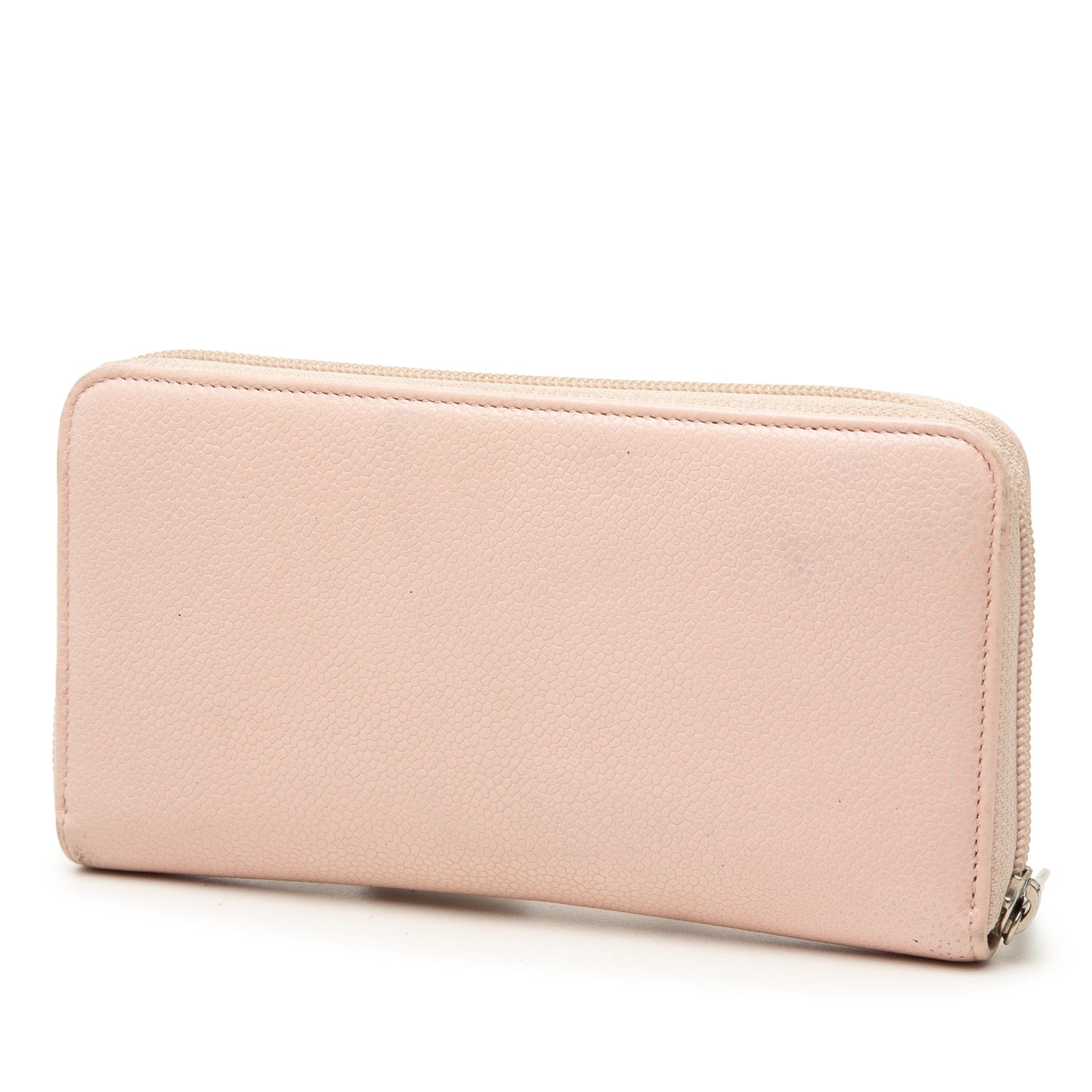 Chanel CC Caviar Zip Around Long Wallet