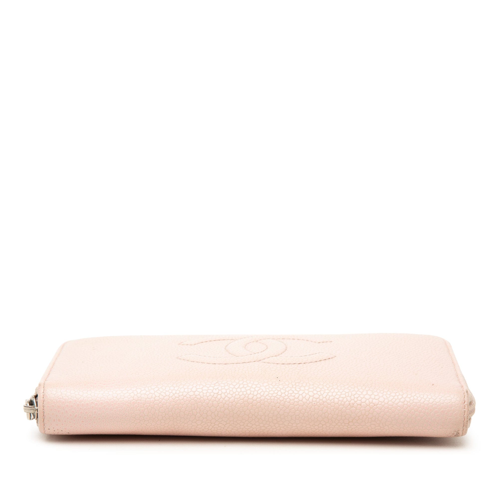 Chanel CC Caviar Zip Around Long Wallet