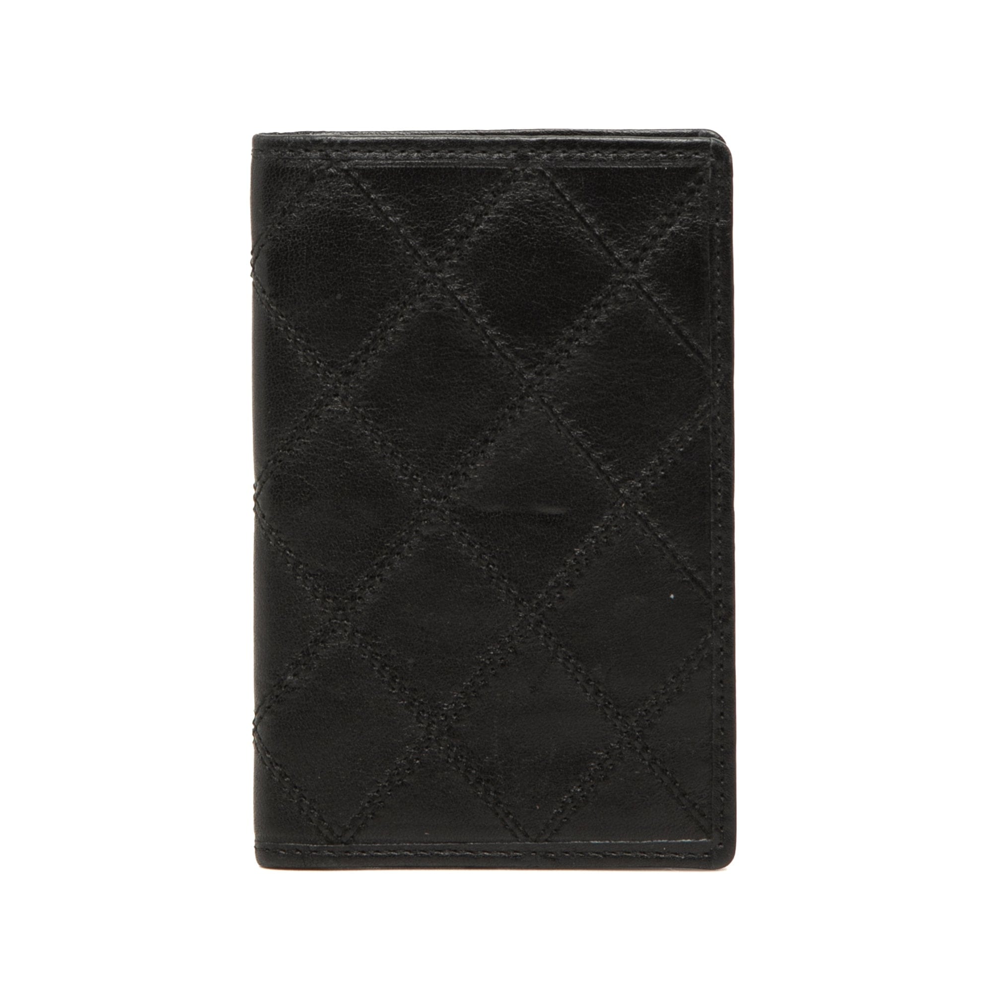 Chanel Quilted Lambskin Double Stitch Bifold Card Holder