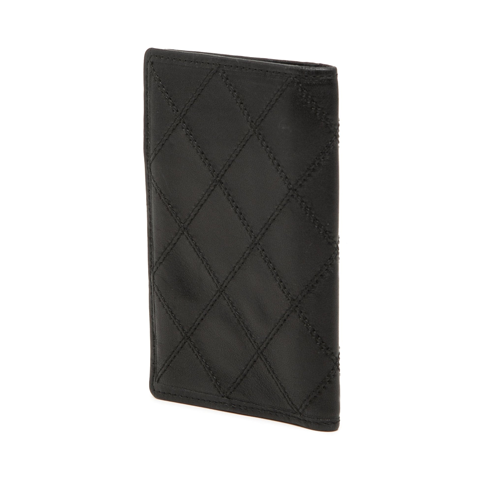 Chanel Quilted Lambskin Double Stitch Bifold Card Holder