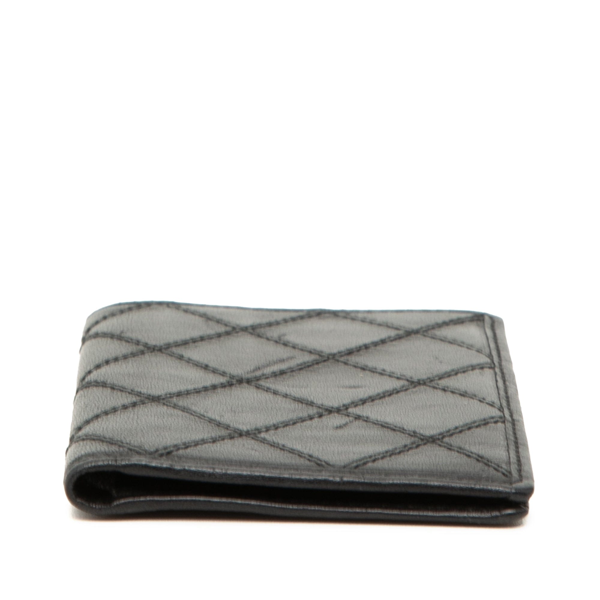 Chanel Quilted Lambskin Double Stitch Bifold Card Holder