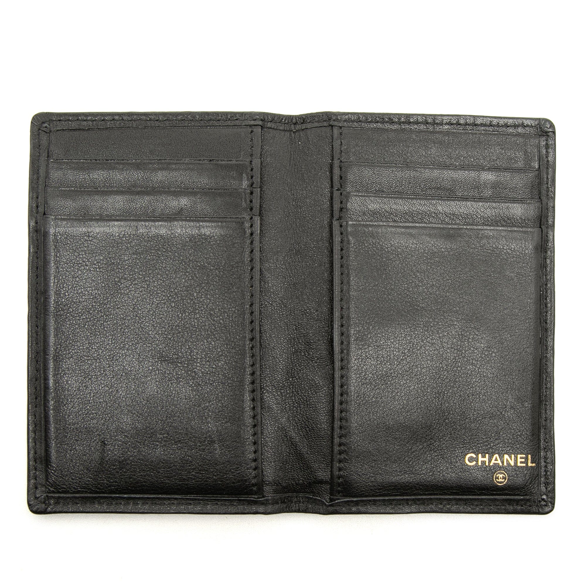 Chanel Quilted Lambskin Double Stitch Bifold Card Holder