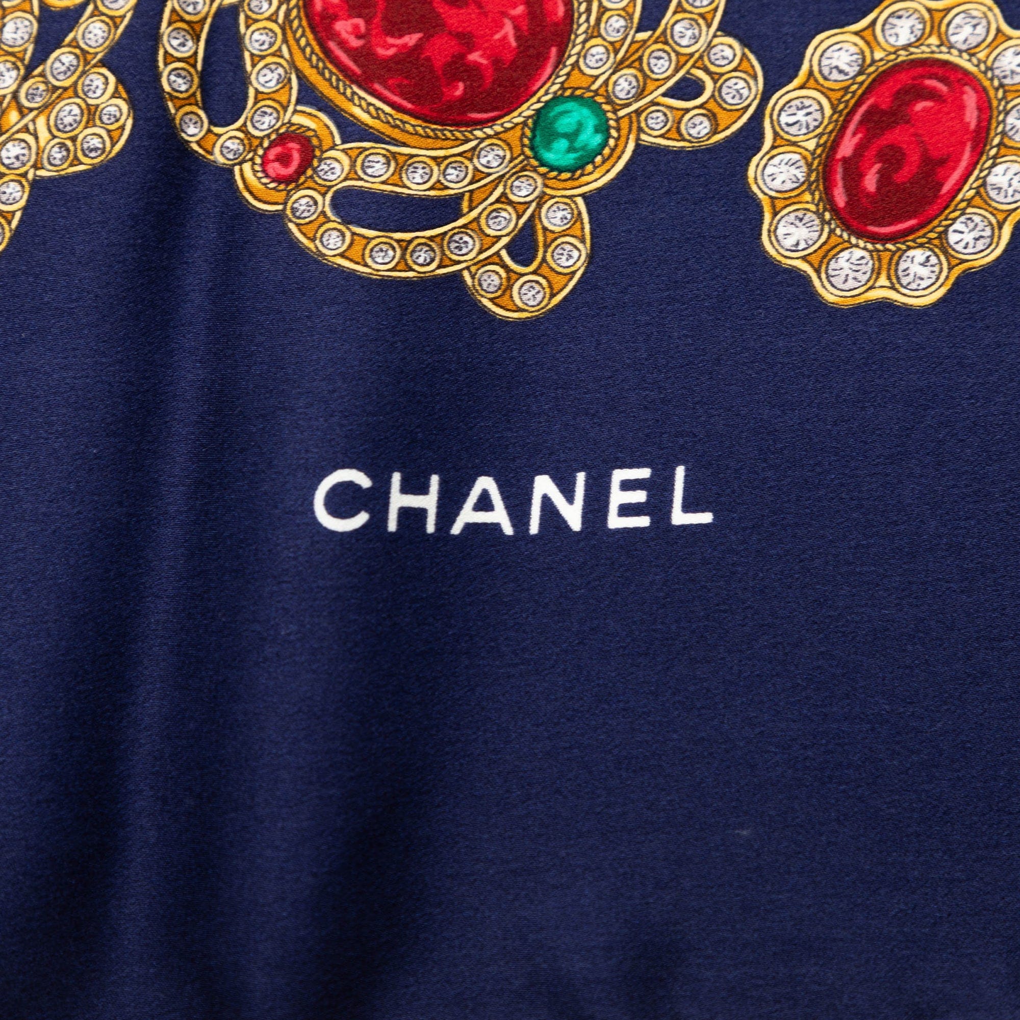 Chanel Gripoix Print Silk Scarf